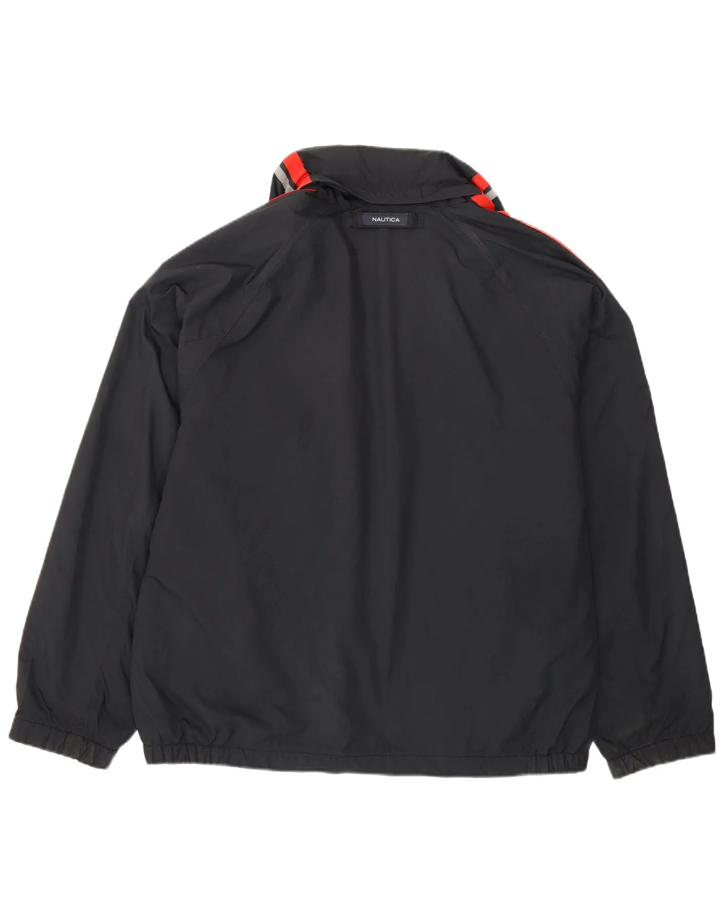Nautica Mens Hooded Bomber Jacket UK 38 Medium Navy Blue Colourblock - Image 2