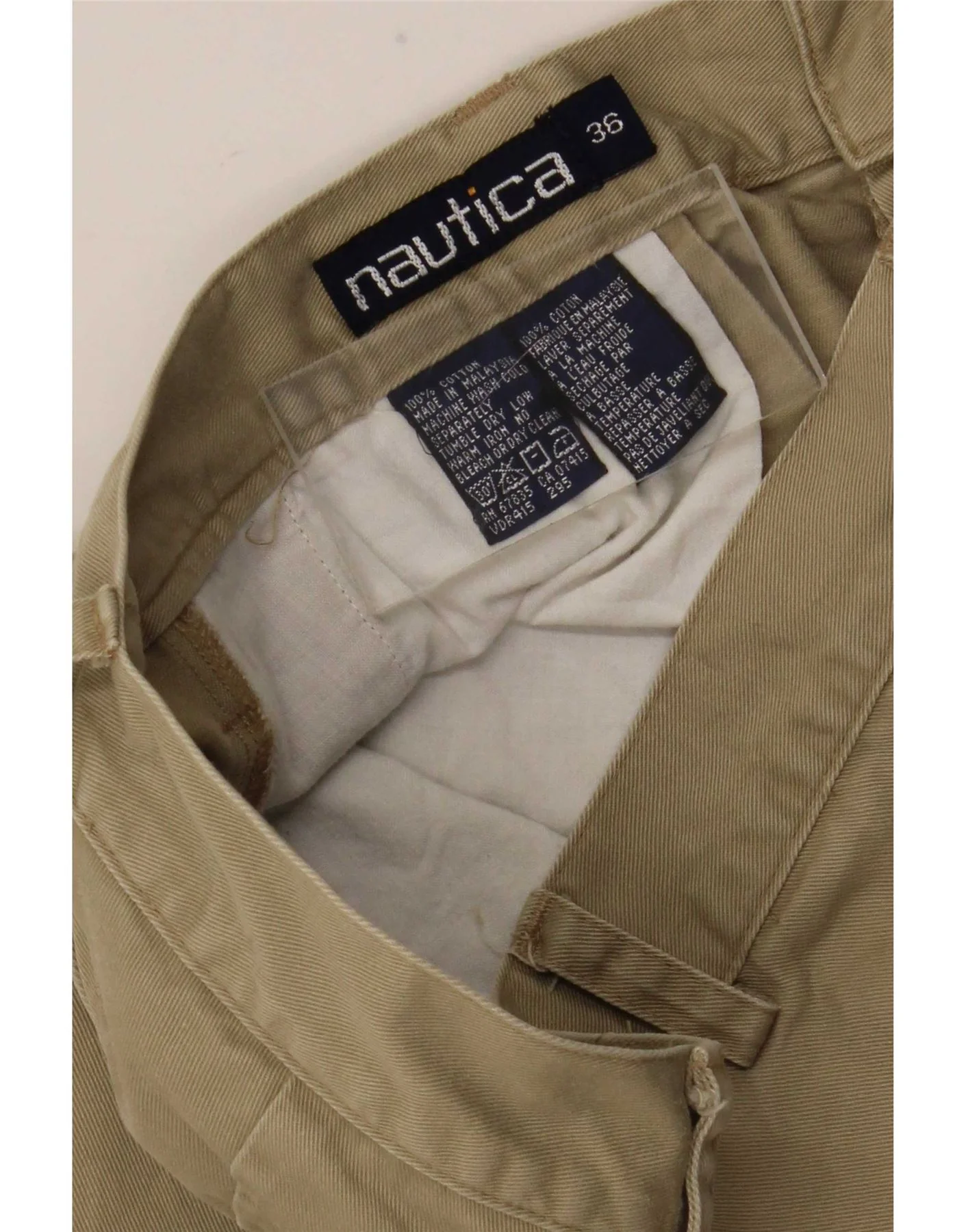 Nautica Mens Pegged Chino Shorts W36 Large Khaki Cotton - Image 3