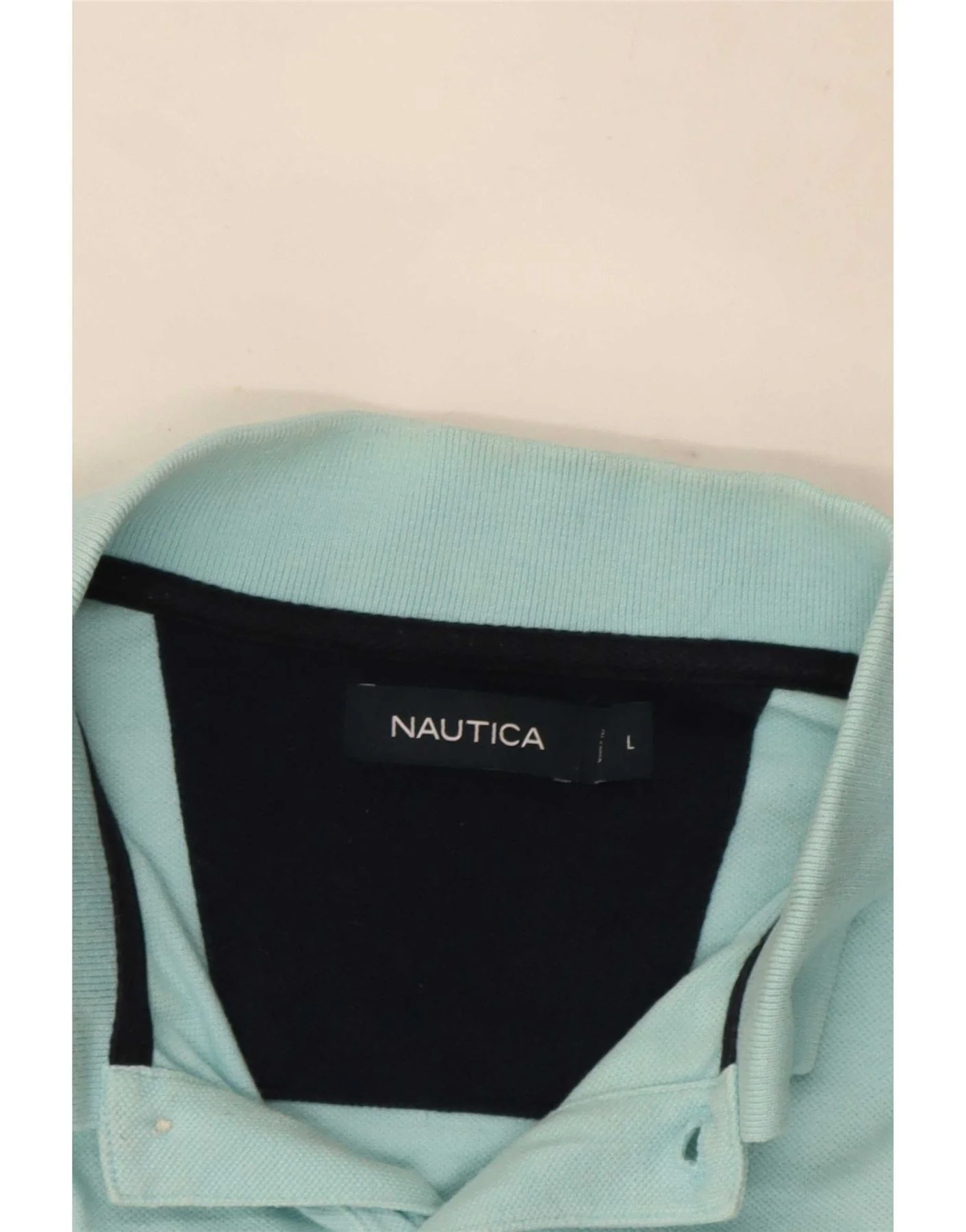 Nautica Mens Polo Shirt Large Turquoise Cotton - Image 5