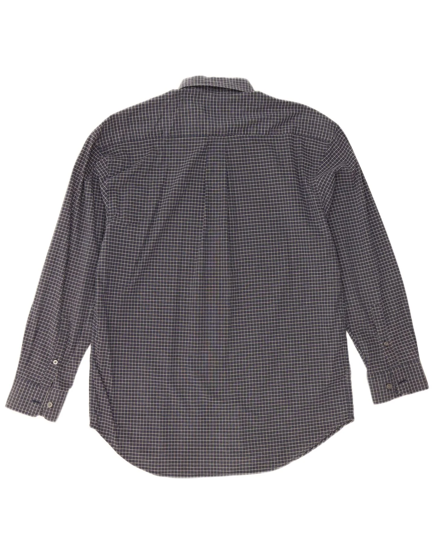 Nautica Mens Shirt Large Navy Blue Check Cotton - Image 2