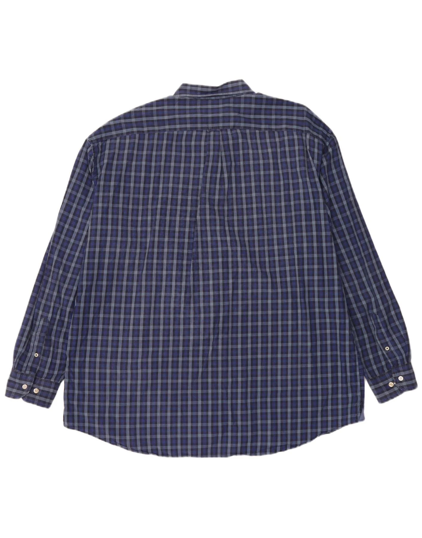 Nautica Mens Tailored Fit Shirt 3XL Navy Blue Check Cotton - Image 2