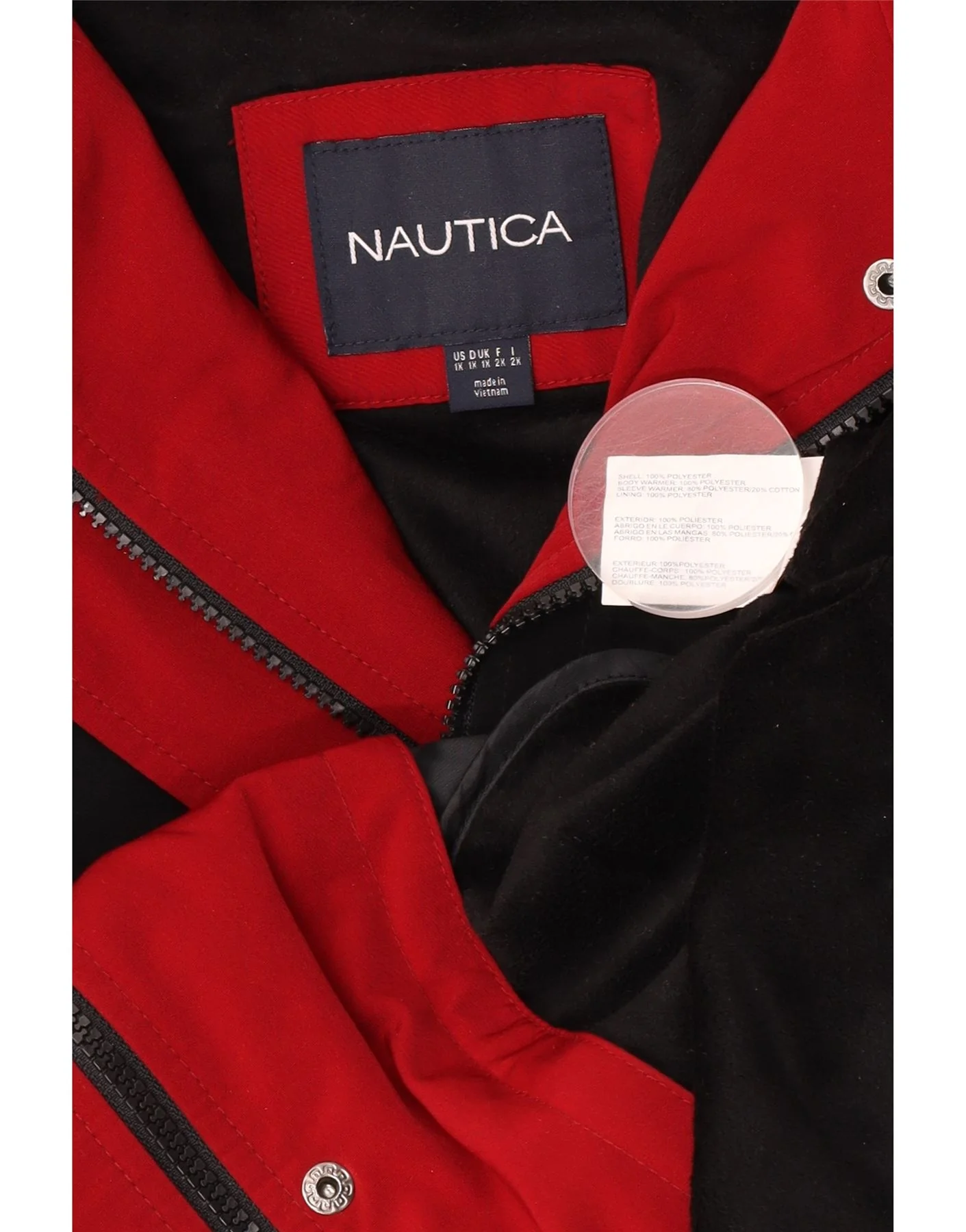 Nautica Womens Oversized Bomber Jacket UK 18 XL Black Polyester - Image 3