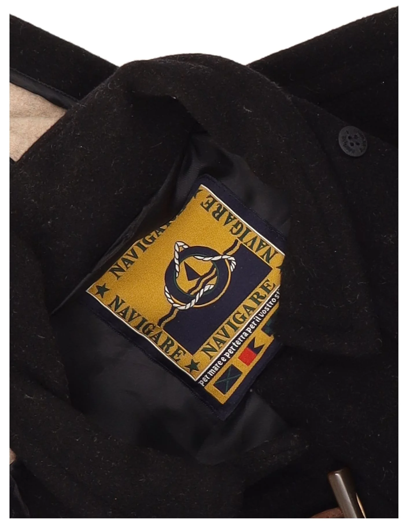 Navigare Mens Hooded Duffle Coat UK 40 Large Black - Image 3