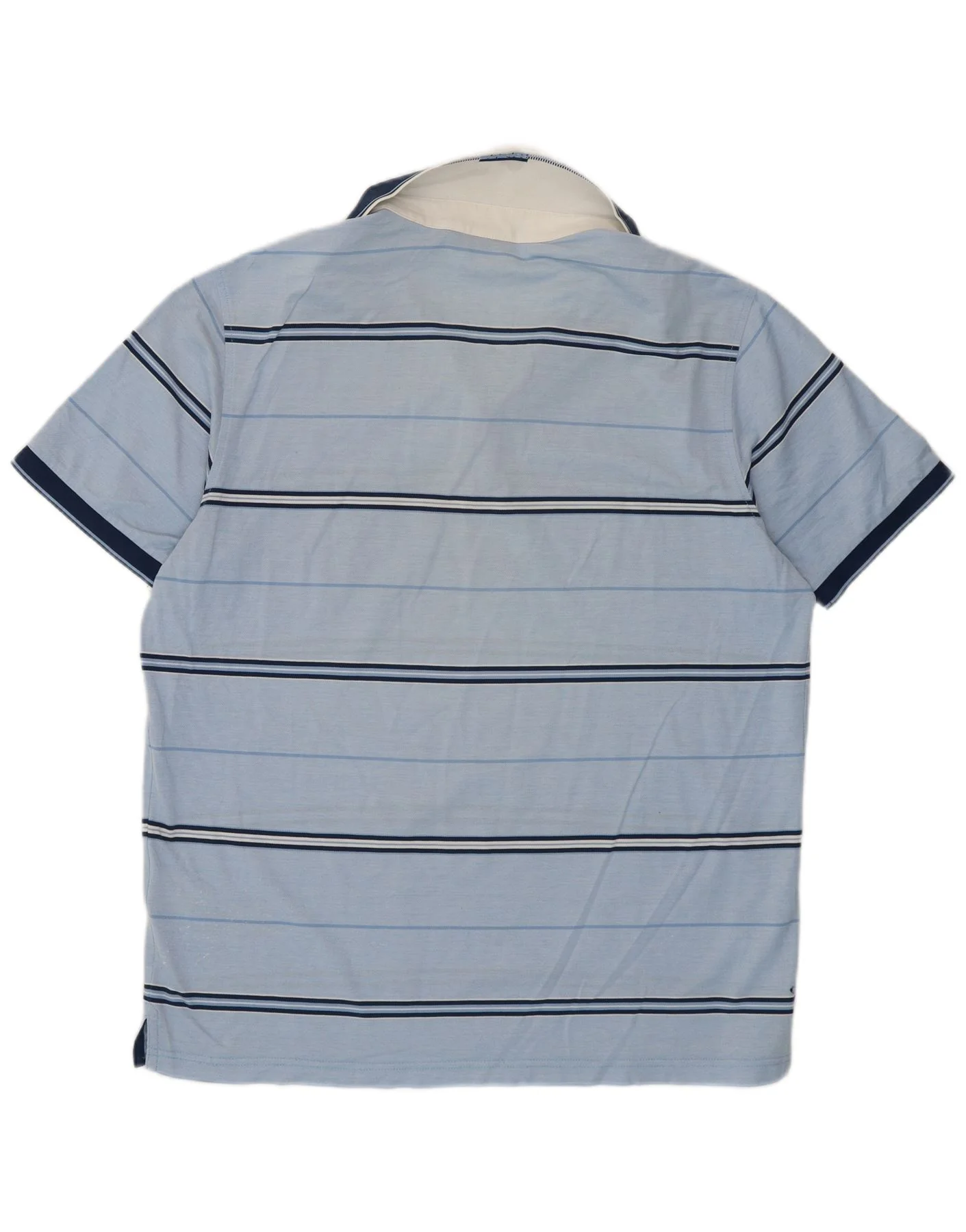Navigare Mens Polo Shirt Large Blue Striped Cotton - Image 2