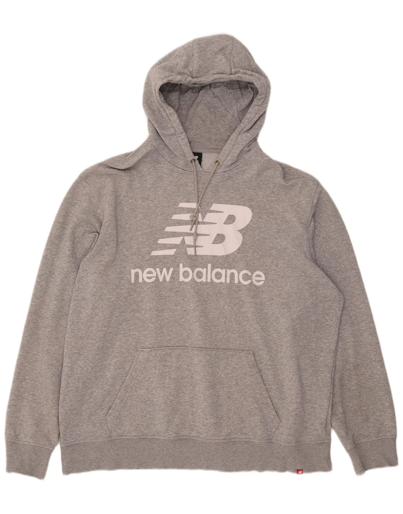 New Balance Mens Graphic Hoodie Jumper 2XL Grey Cotton