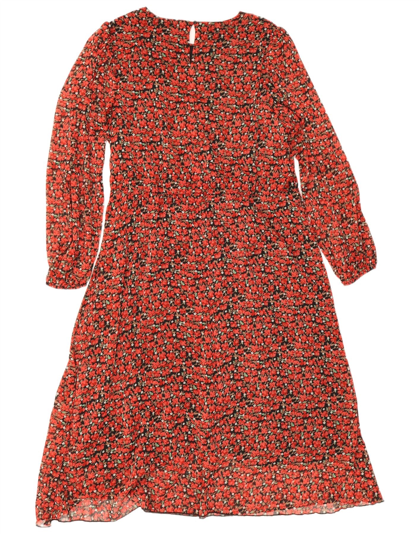 Next Womens Long Sleeve Maxi Dress UK 22 3XL Red Floral Polyester - Image 2