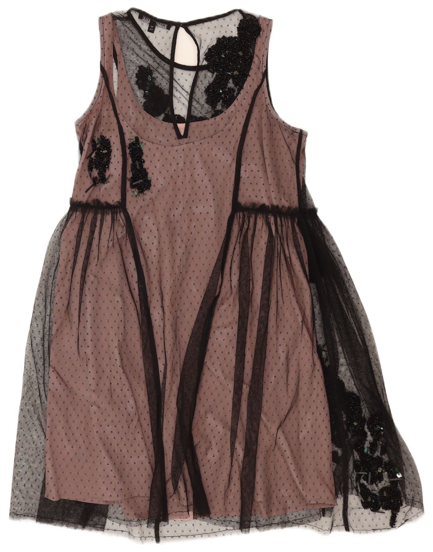 Next Womens Petite Sleeveless A-Line Dress UK 12 Medium Pink Modern - Image 2