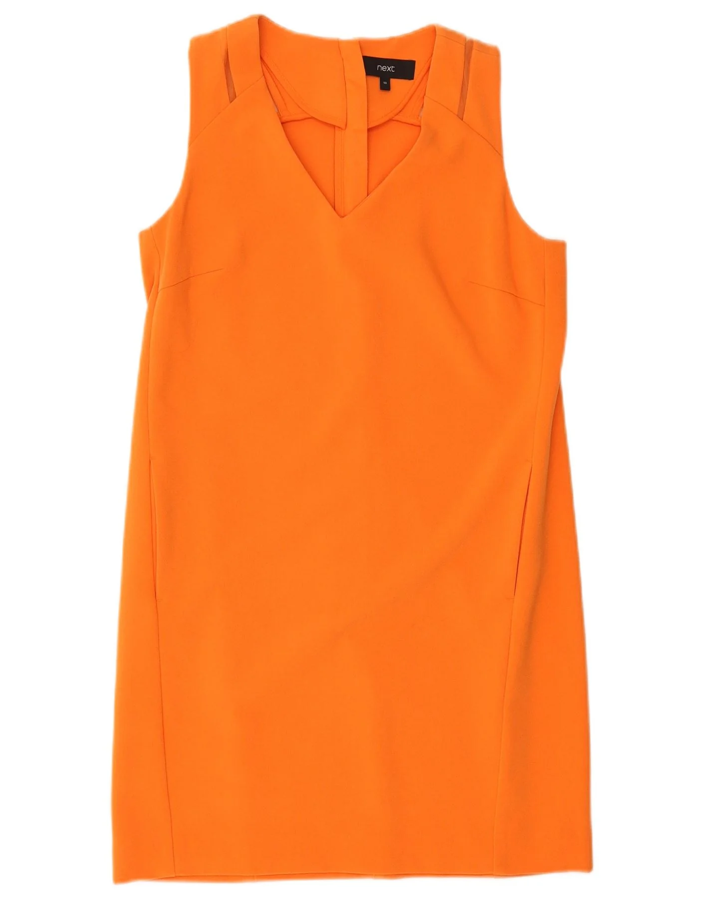 Next Womens Sleeveless Shift Dress UK 10 Small Orange