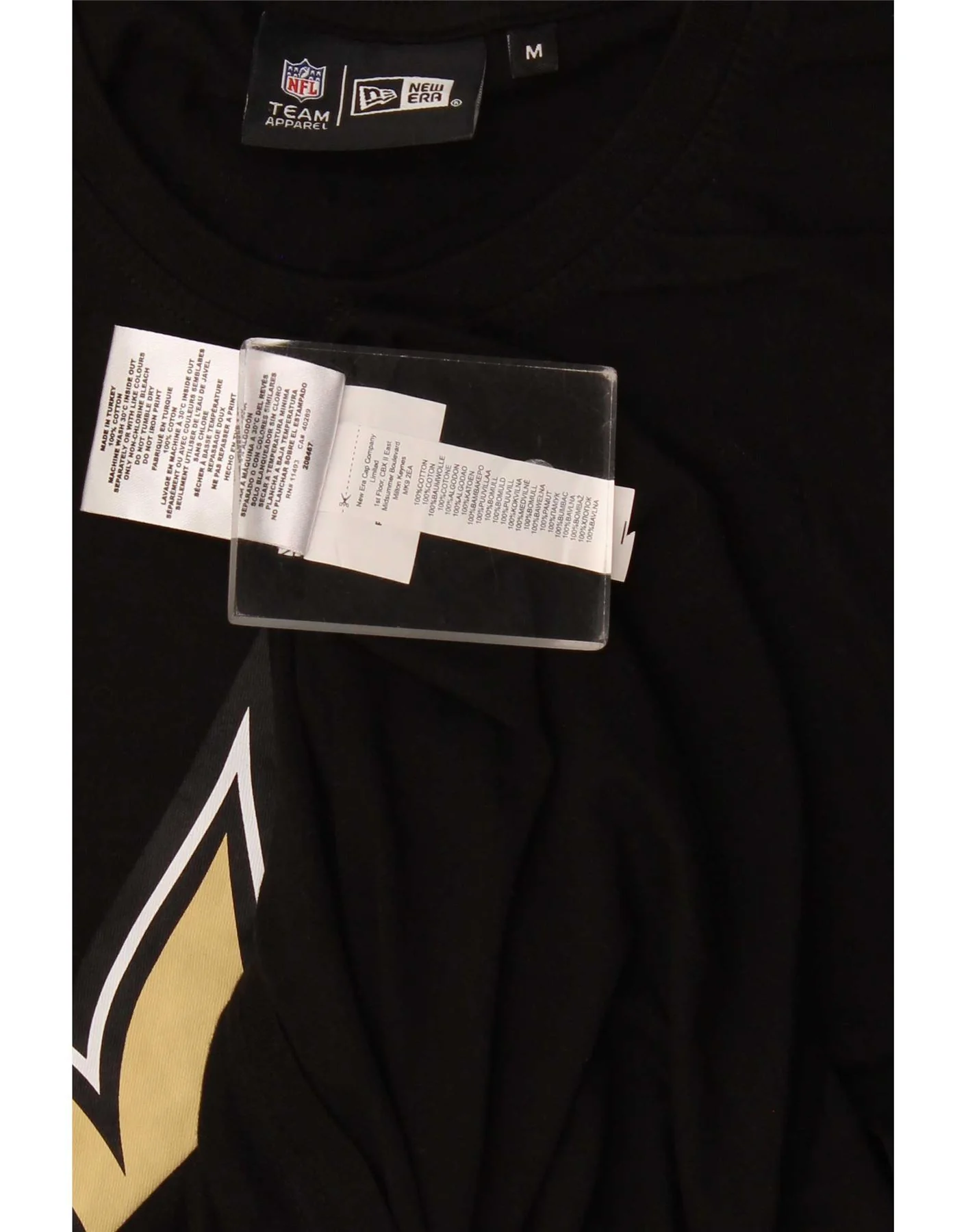 NFL Mens Graphic T-Shirt Top Medium Black Cotton - Image 3