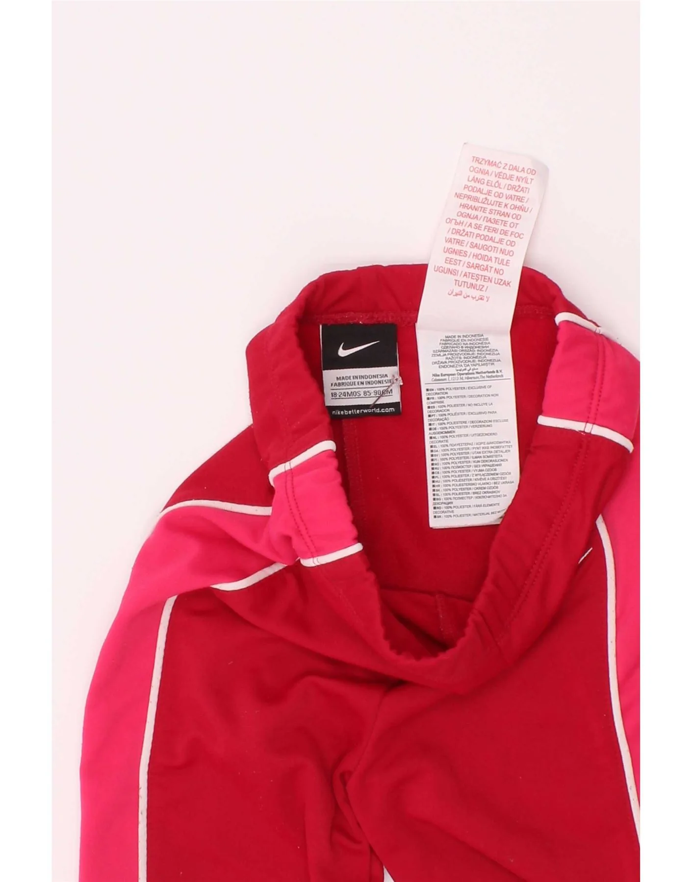 Nike Baby Girls Joggers Tracksuit Trousers 18-24 Months Pink Colourblock - Image 3