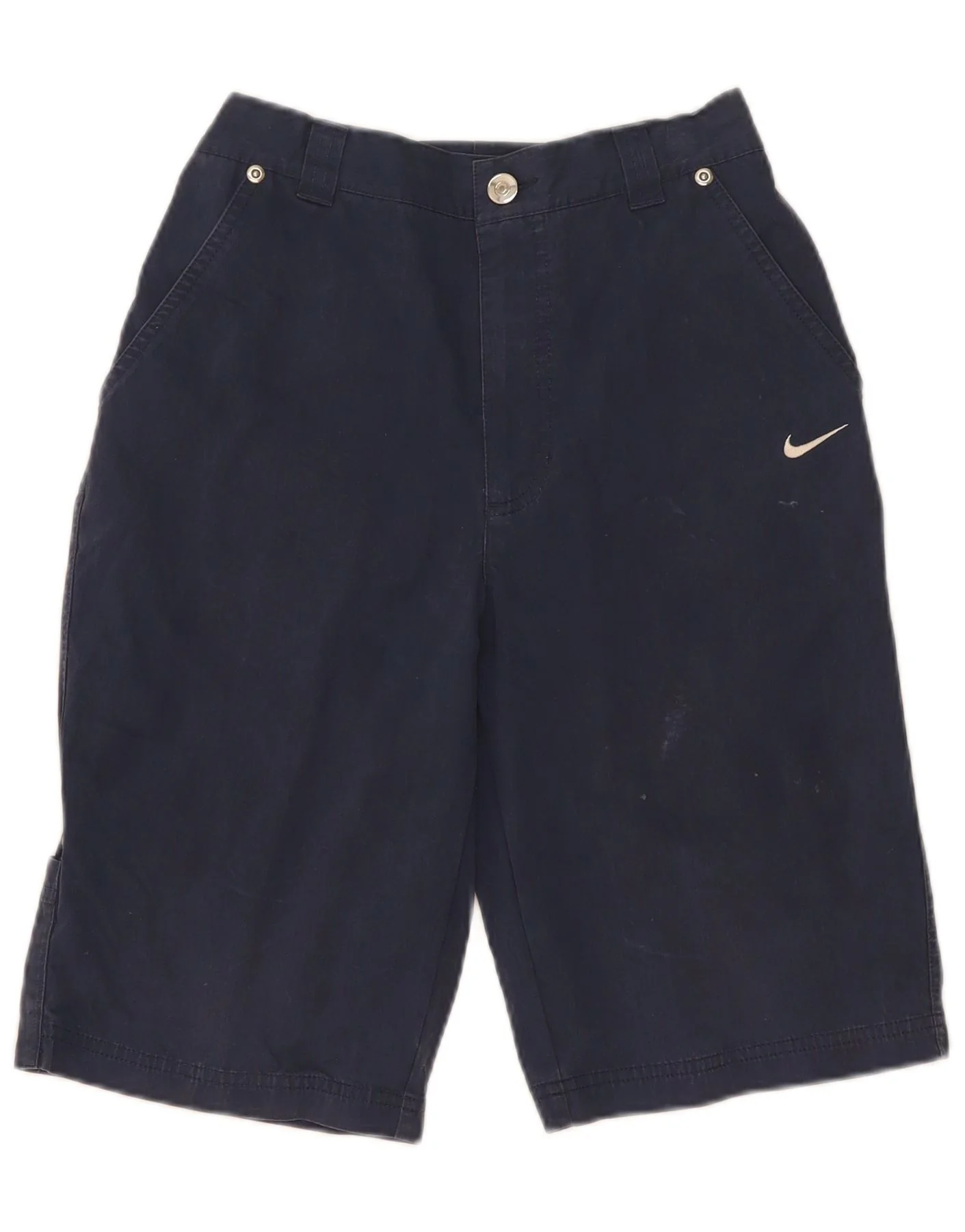 Nike Boys Bermuda Shorts 10-11 Years Medium W24 Navy Blue Cotton