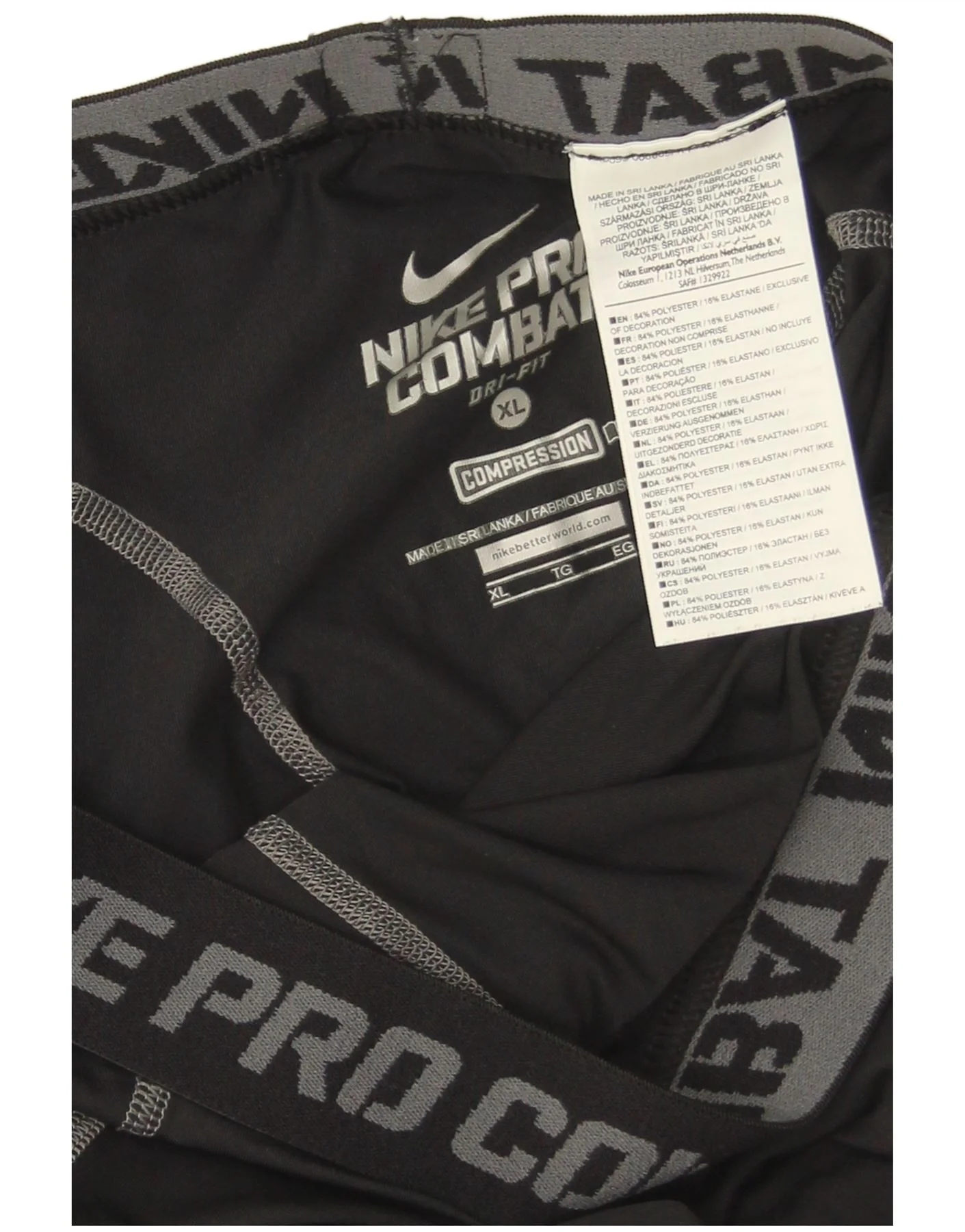 Nike Boys Dri Fit Graphic Leggings 13-14 Years XL Black Polyester - Image 3