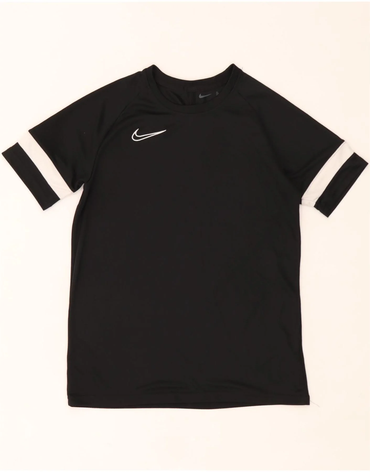 Nike Boys Dri Fit T-Shirt Top 13-14 Years XL Black Colourblock Polyester