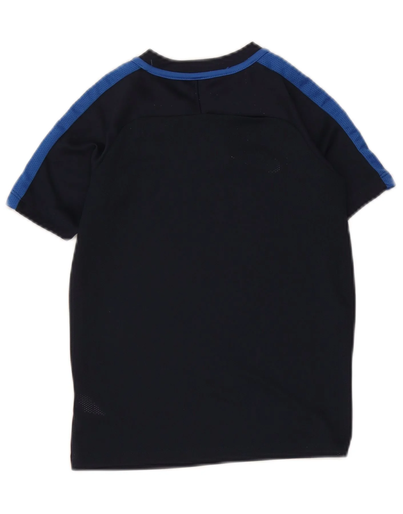 Nike Boys Dri Fit T-Shirt Top 6-7 Years XS Navy Blue Colourblock Polyester - Image 2