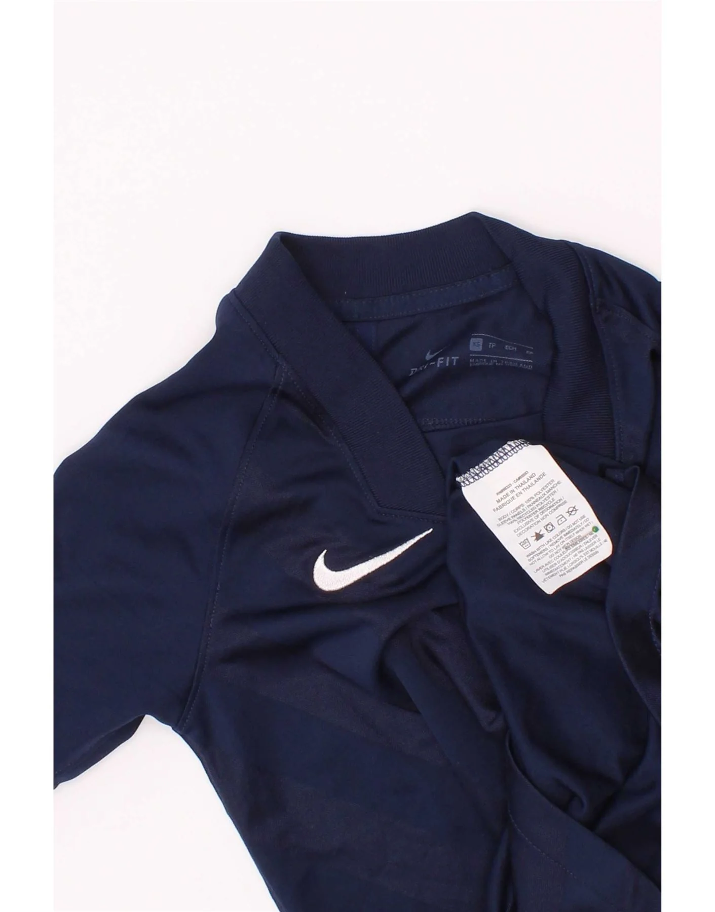 Nike Boys Dri Fit T-Shirt Top 6-7 Years XS Navy Blue Striped Polyester - Image 3