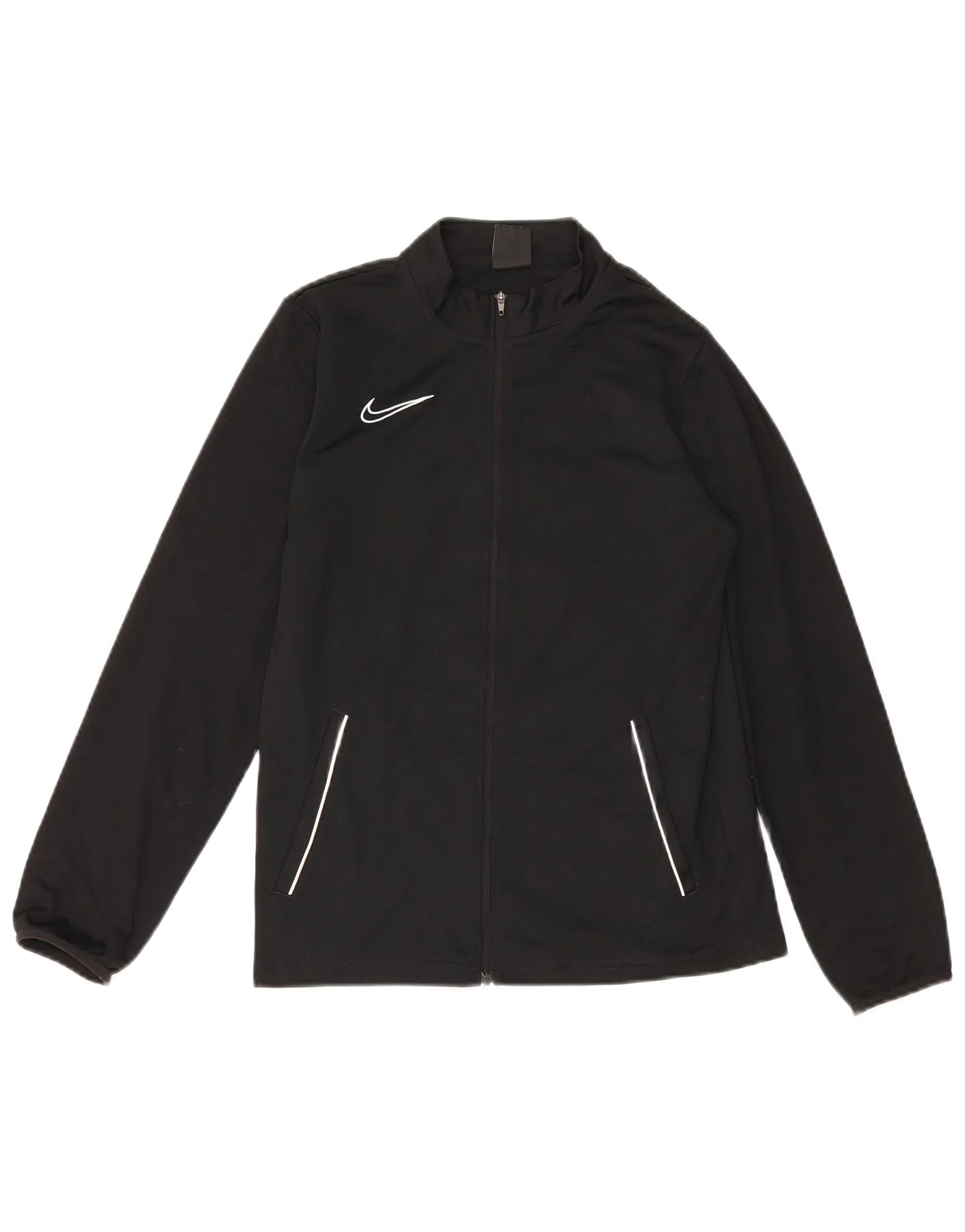 Nike Boys Dri Fit Tracksuit Top Jacket 13-14 Years XL Black Polyester
