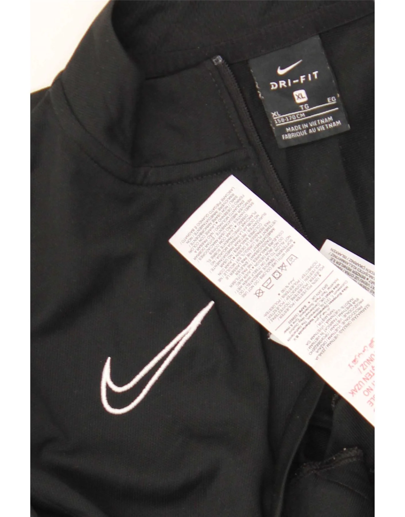 Nike Boys Dri Fit Tracksuit Top Jacket 13-14 Years XL Black Polyester - Image 3