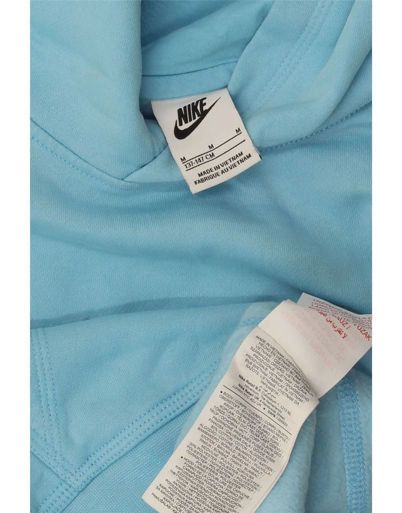Nike Boys Graphic Hoodie Jumper 10-11 Years Medium Blue Cotton - Image 4