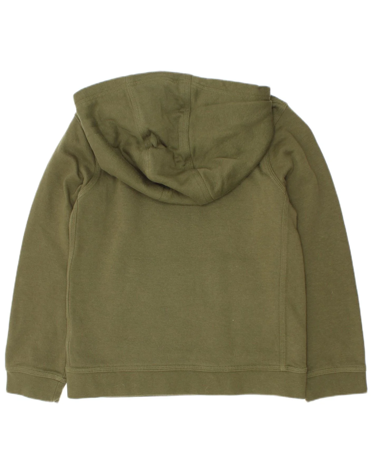Nike Boys Graphic Hoodie Jumper 8-9 Years Small Khaki Cotton - Image 2