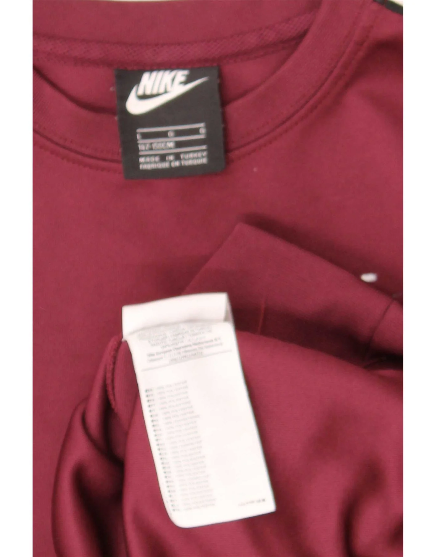 Nike Boys Graphic Sweatshirt Jumper 12-13 Years Large Maroon Colourblock - Image 3