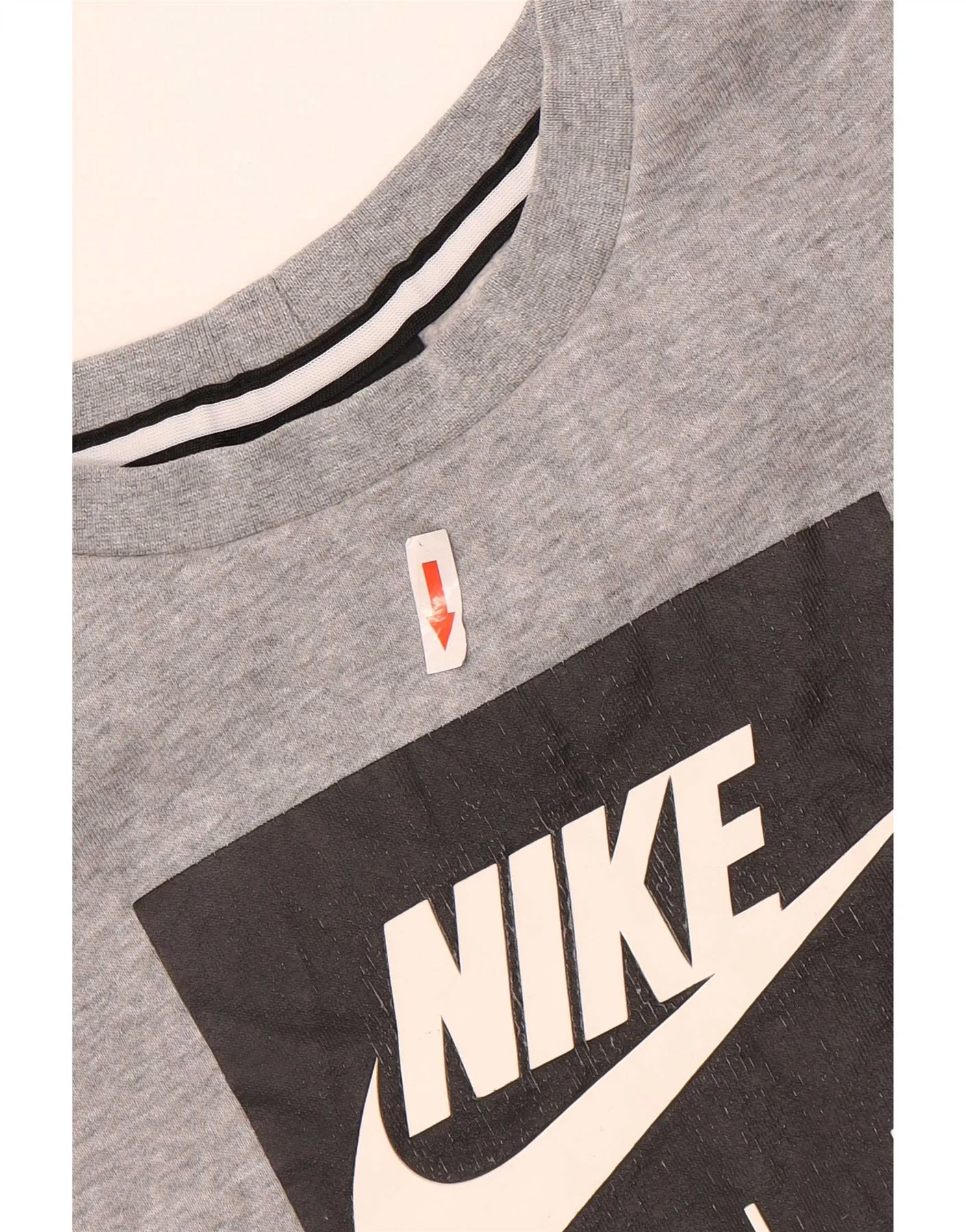 Nike Boys Graphic Sweatshirt Jumper 13-14 Years XL Grey Colourblock Cotton - Image 3