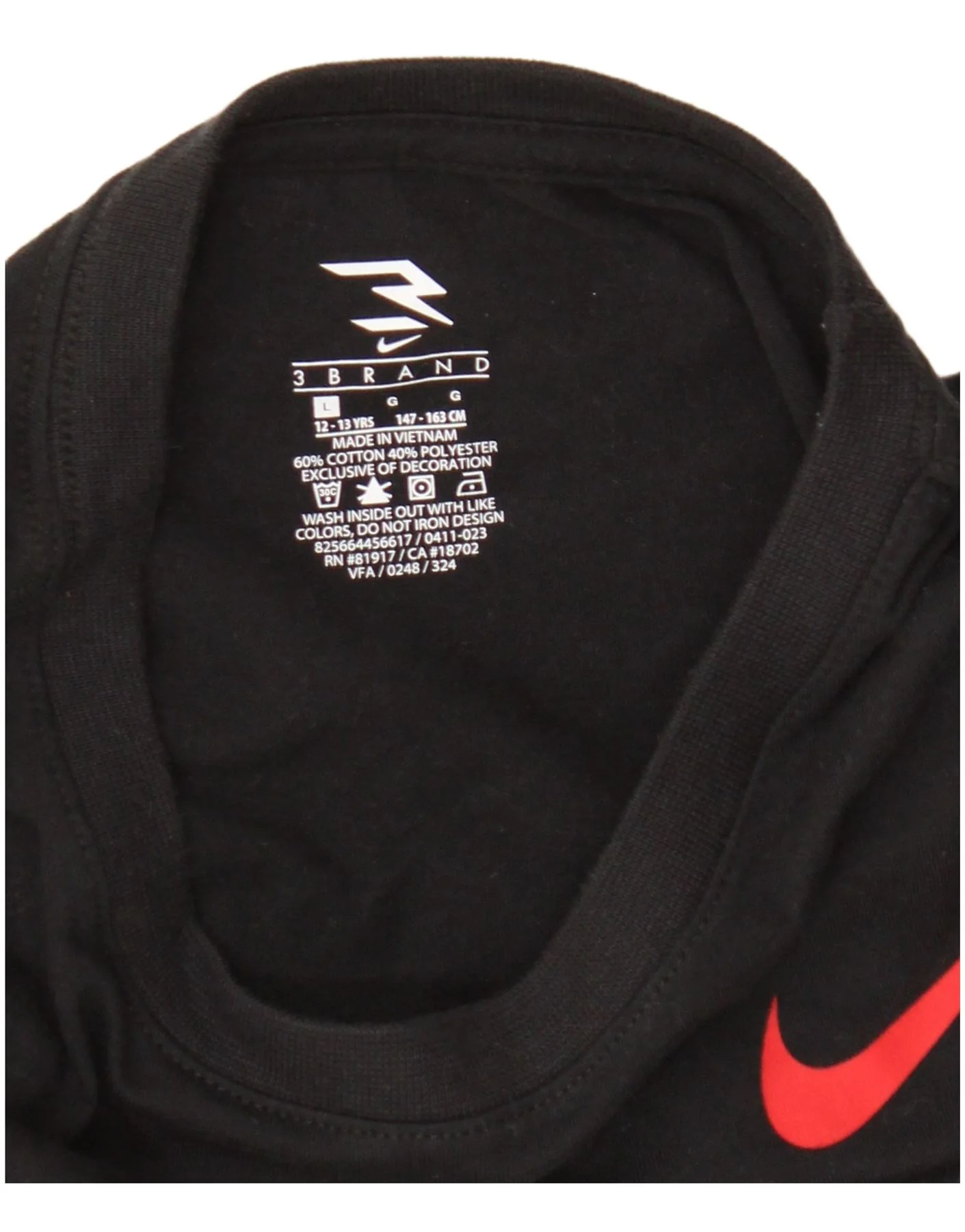 Nike Boys Graphic T-Shirt Top 12-13 Years Large Black Cotton - Image 3