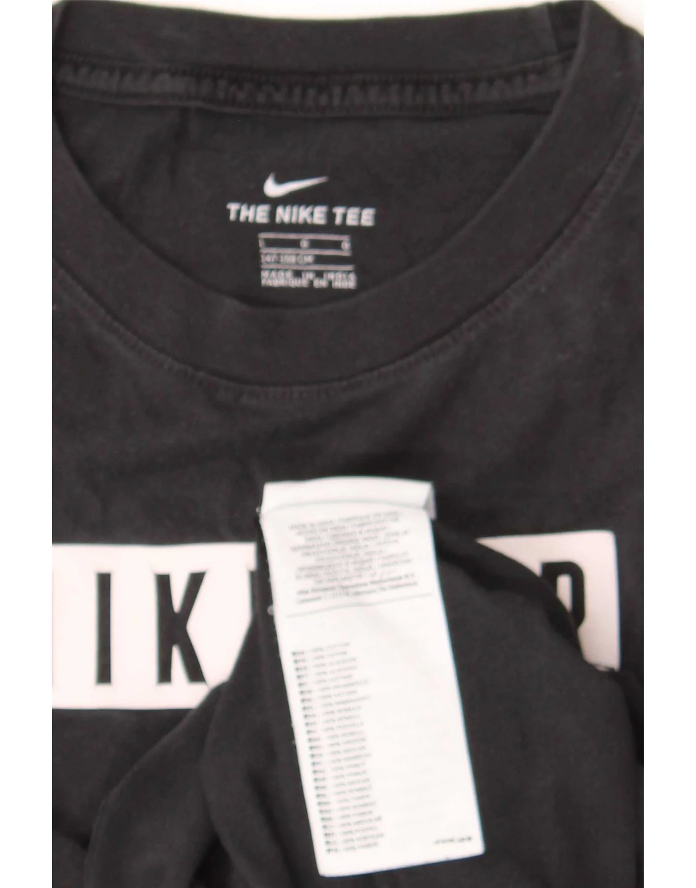 Nike Boys Graphic T-Shirt Top 12-13 Years Large Black Cotton - Image 3