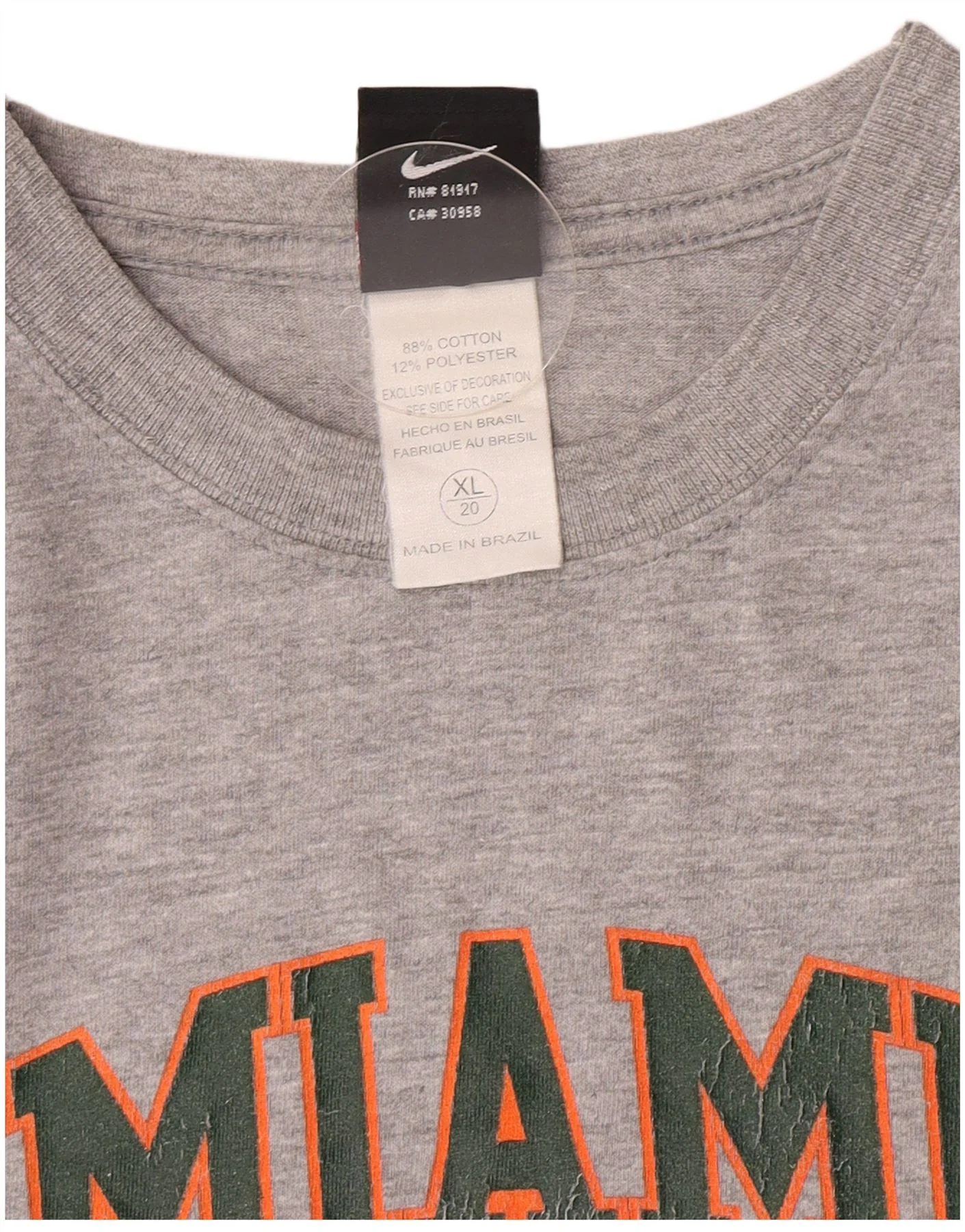 Nike Boys Graphic T-Shirt Top 13-14 Years XL Grey Cotton - Image 6