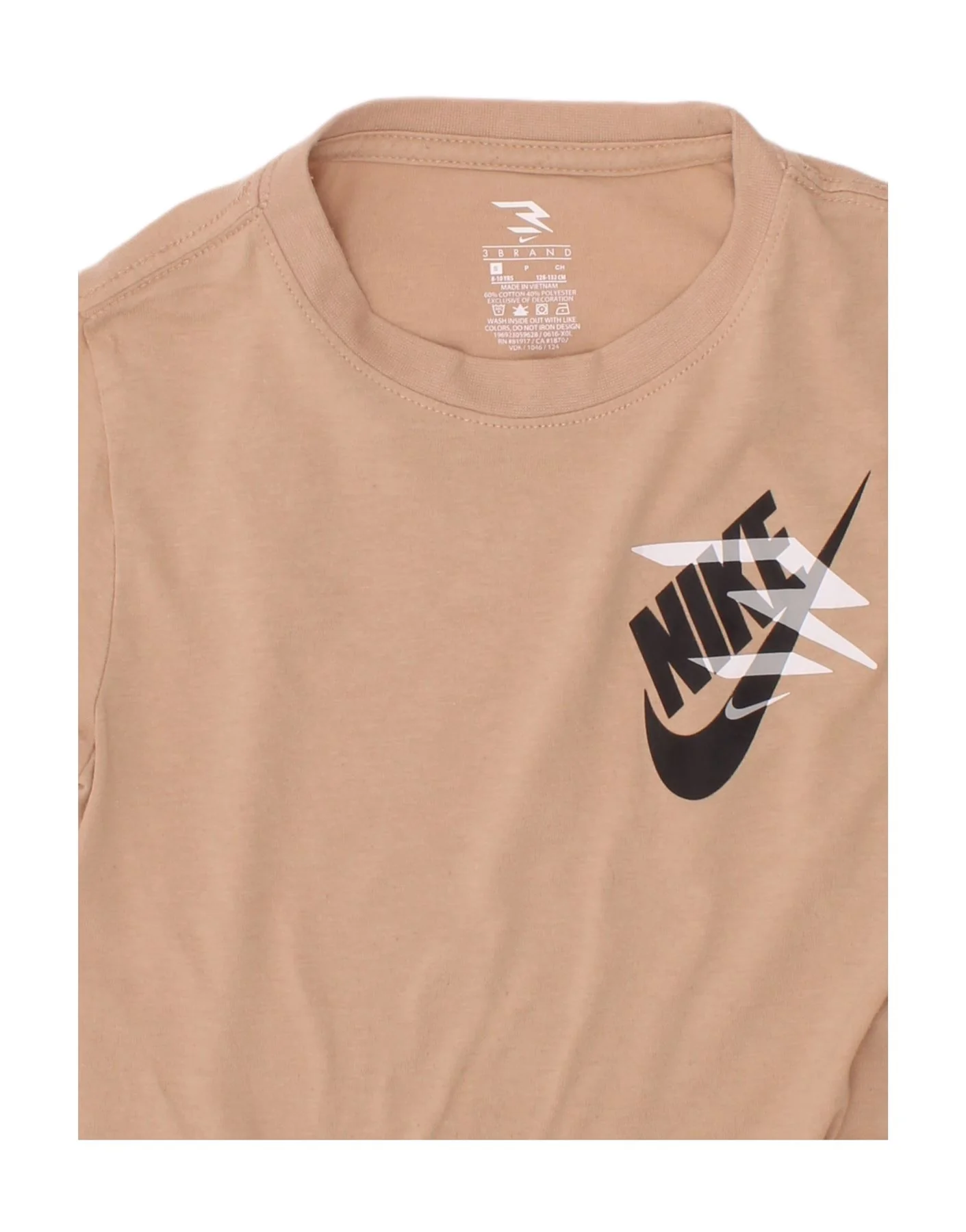Nike Boys Graphic T-Shirt Top 8-9 Years Small Beige - Image 3
