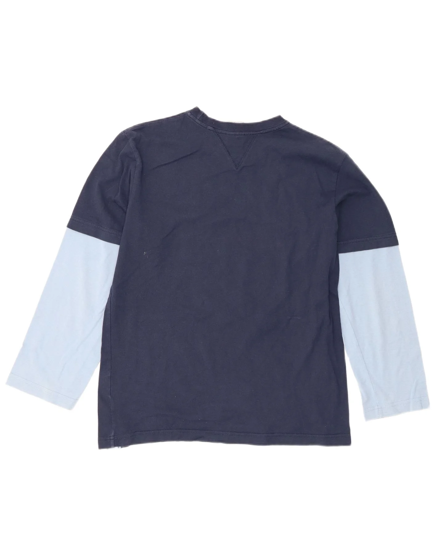 Nike Boys Graphic Top Long Sleeve 13-14 Years XL Navy Blue Colourblock - Image 2