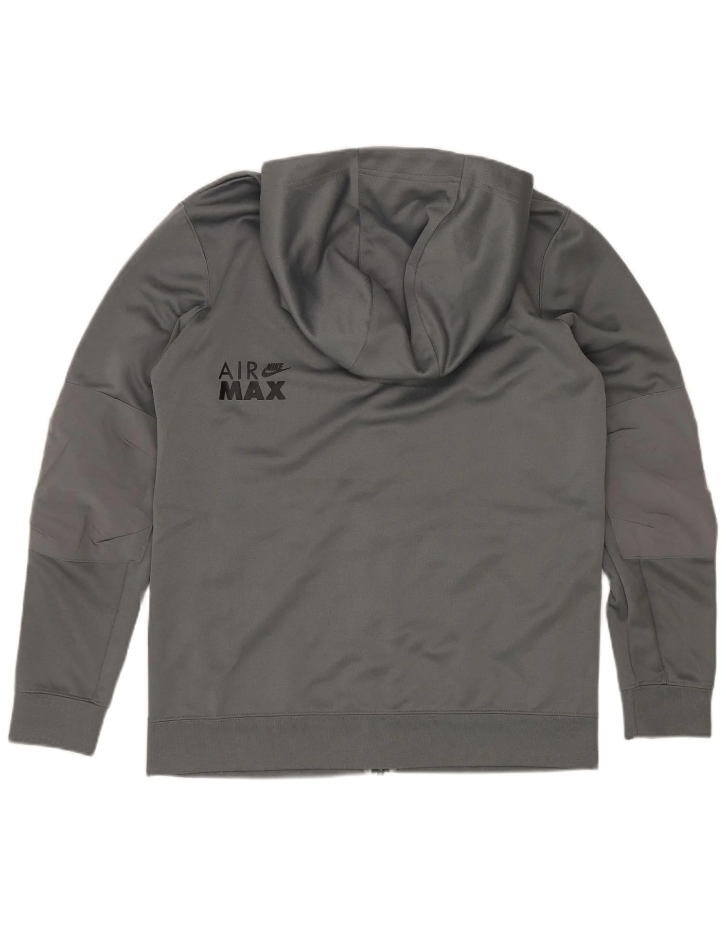 Nike Boys Graphic Zip Hoodie Sweater 12-13 Years Large Grey Polyester - Image 2
