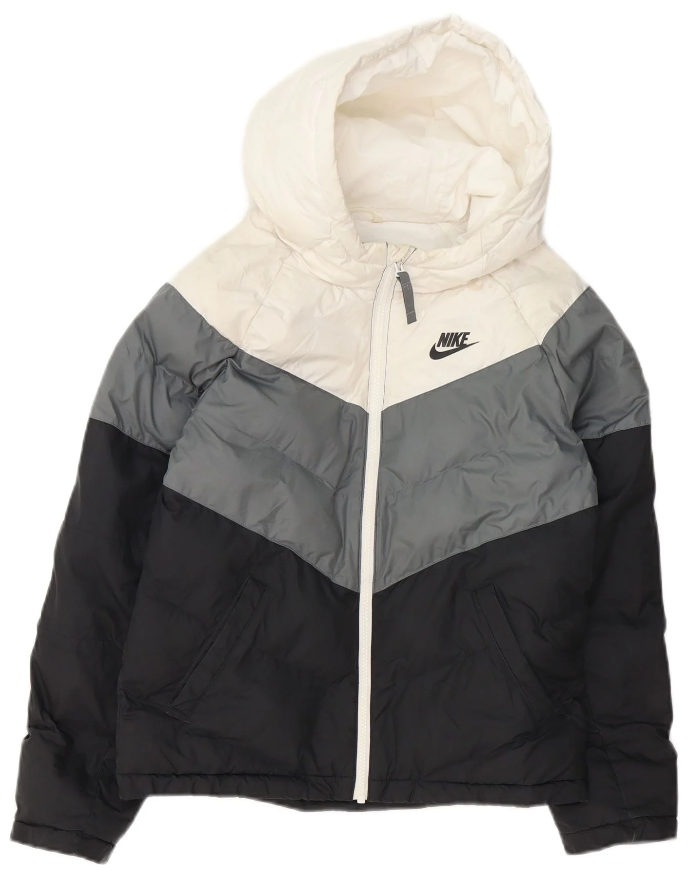 Nike Boys Hooded Padded Jacket 12-13 Years Large Multicoloured Colourblock
