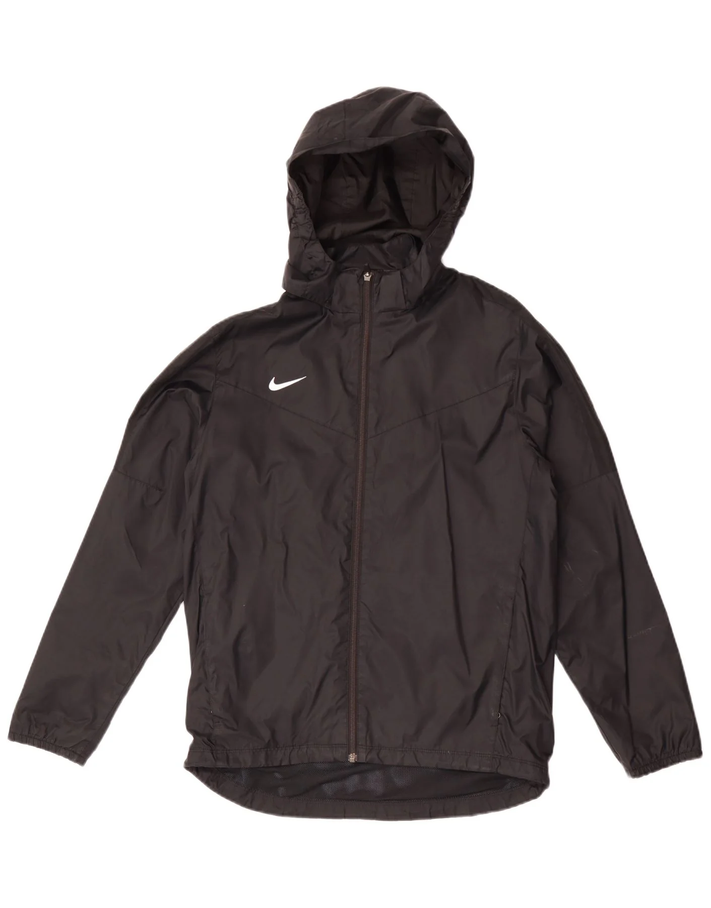 Nike Boys Hooded Rain Jacket 13-14 Years XL Black Nylon
