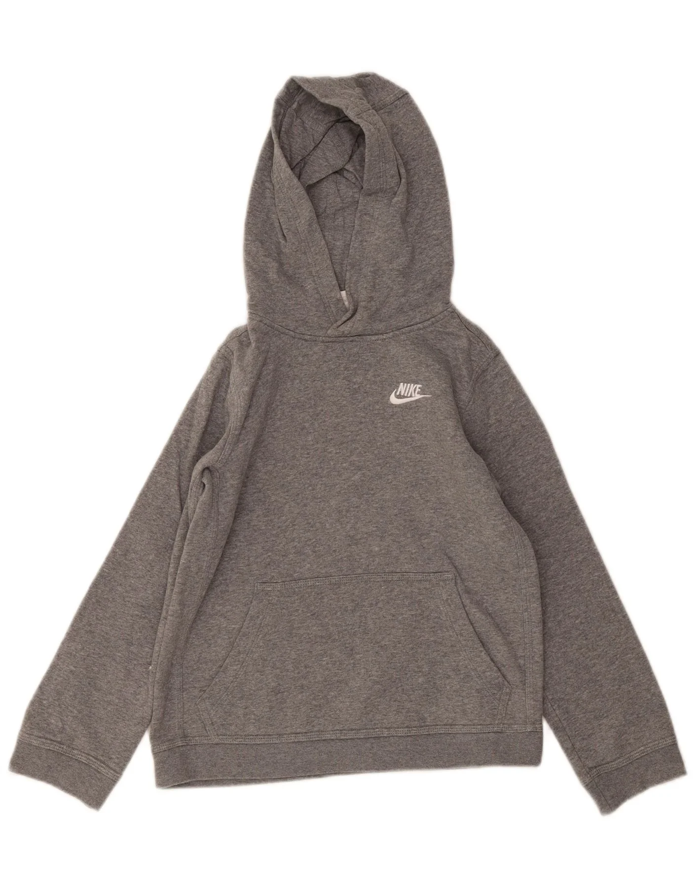 Nike Boys Hoodie Jumper 10-11 Years Medium Grey Cotton