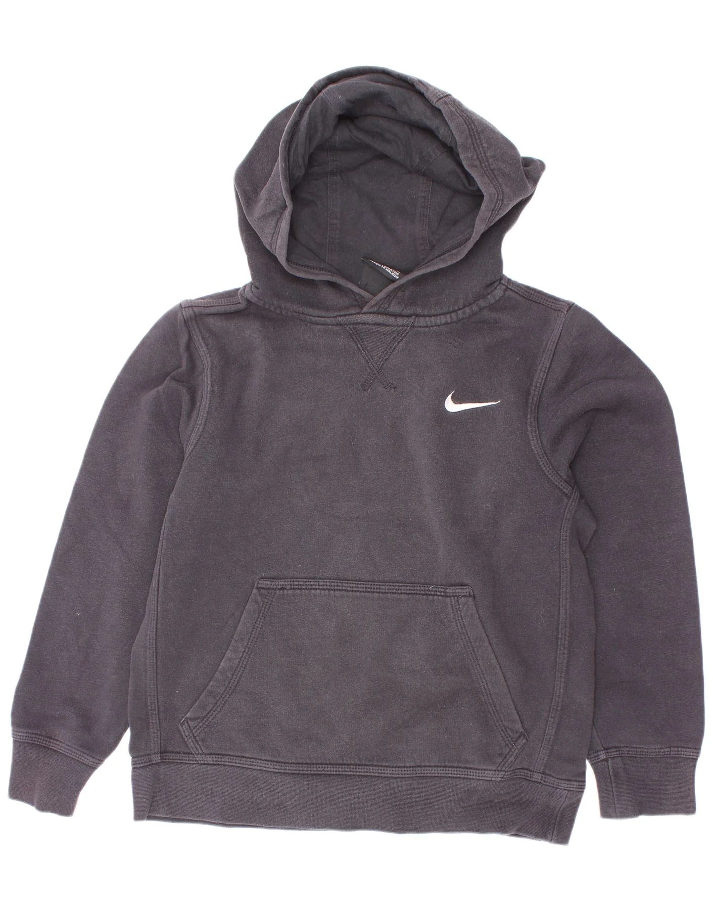 Nike Boys Hoodie Jumper 8-9 Years Small Black Cotton