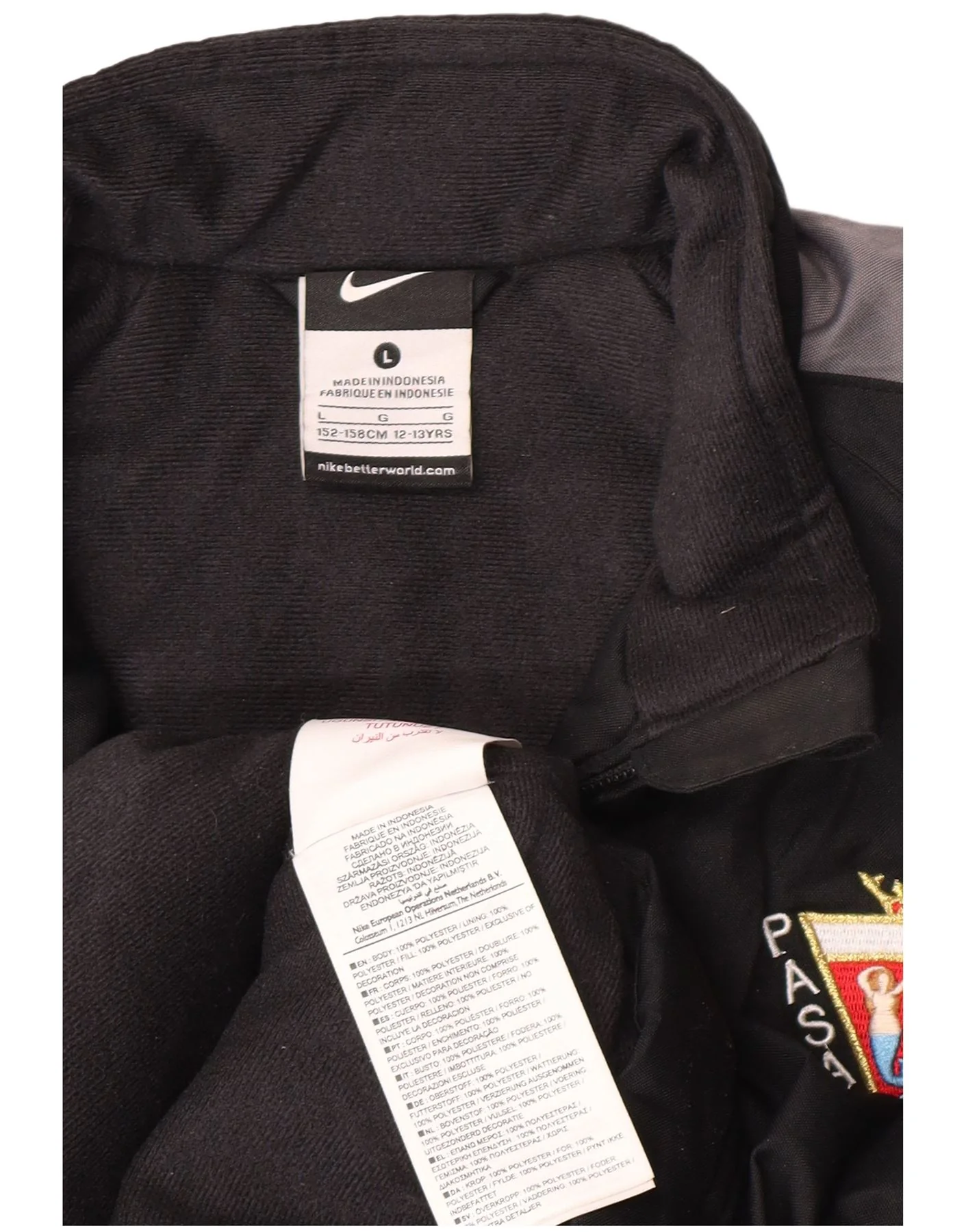 Nike Boys Pasaia KE Windbreaker Jacket 12-13 Years Large Black Colourblock - Image 5