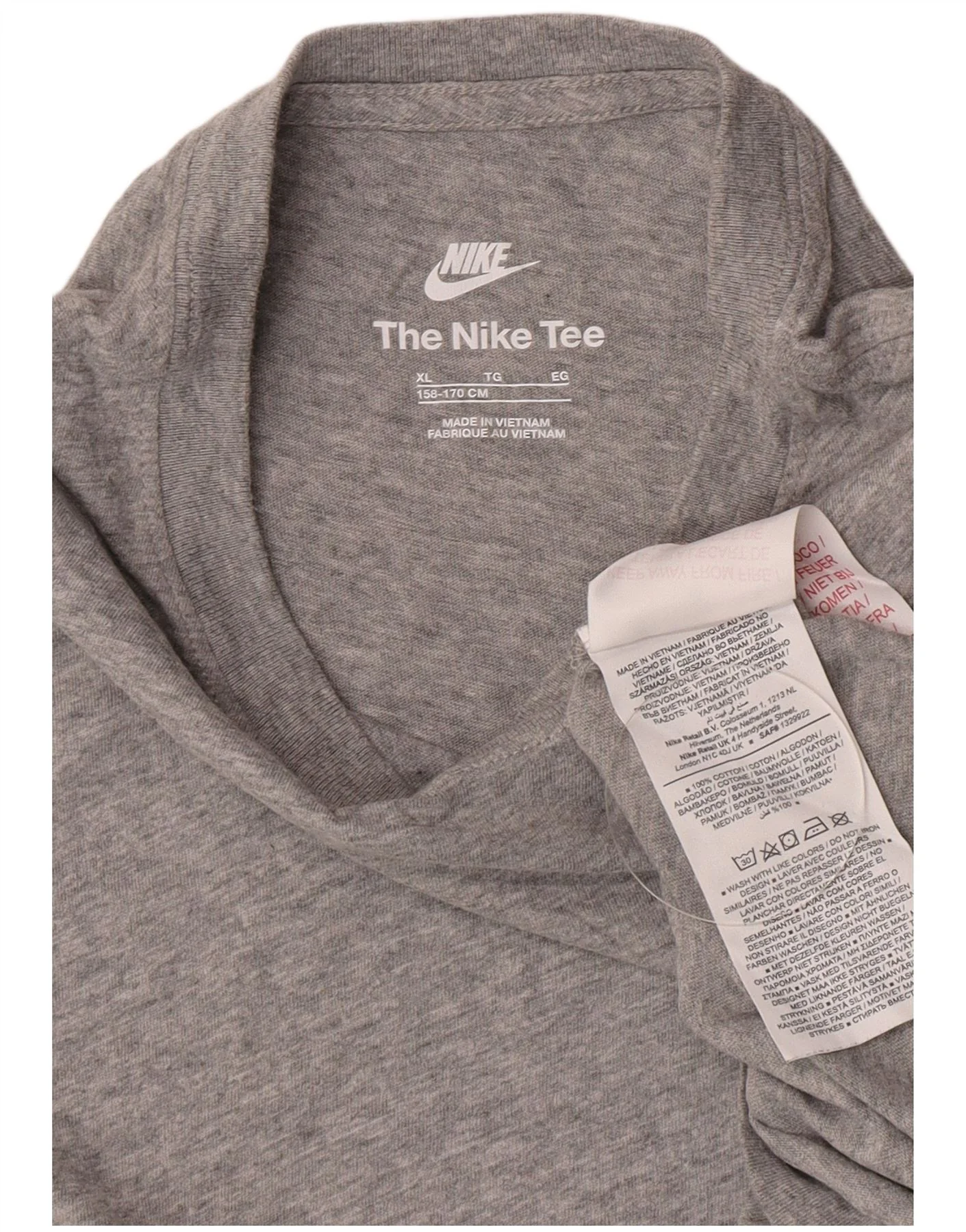 Nike Boys T-Shirt Top 13-14 Years XL Grey Flecked Cotton - Image 3