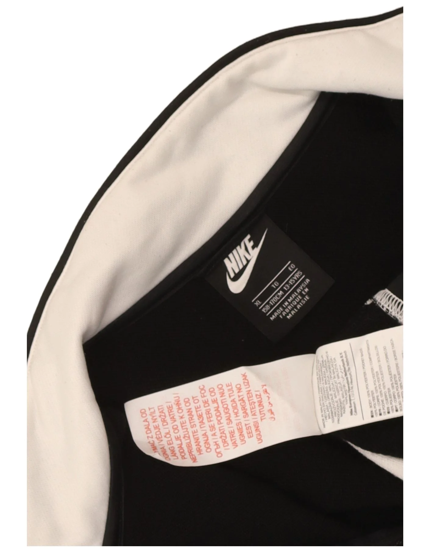 Nike Boys Tracksuit Top Jacket 13-14 Years XL Black Colourblock Polyester - Image 3