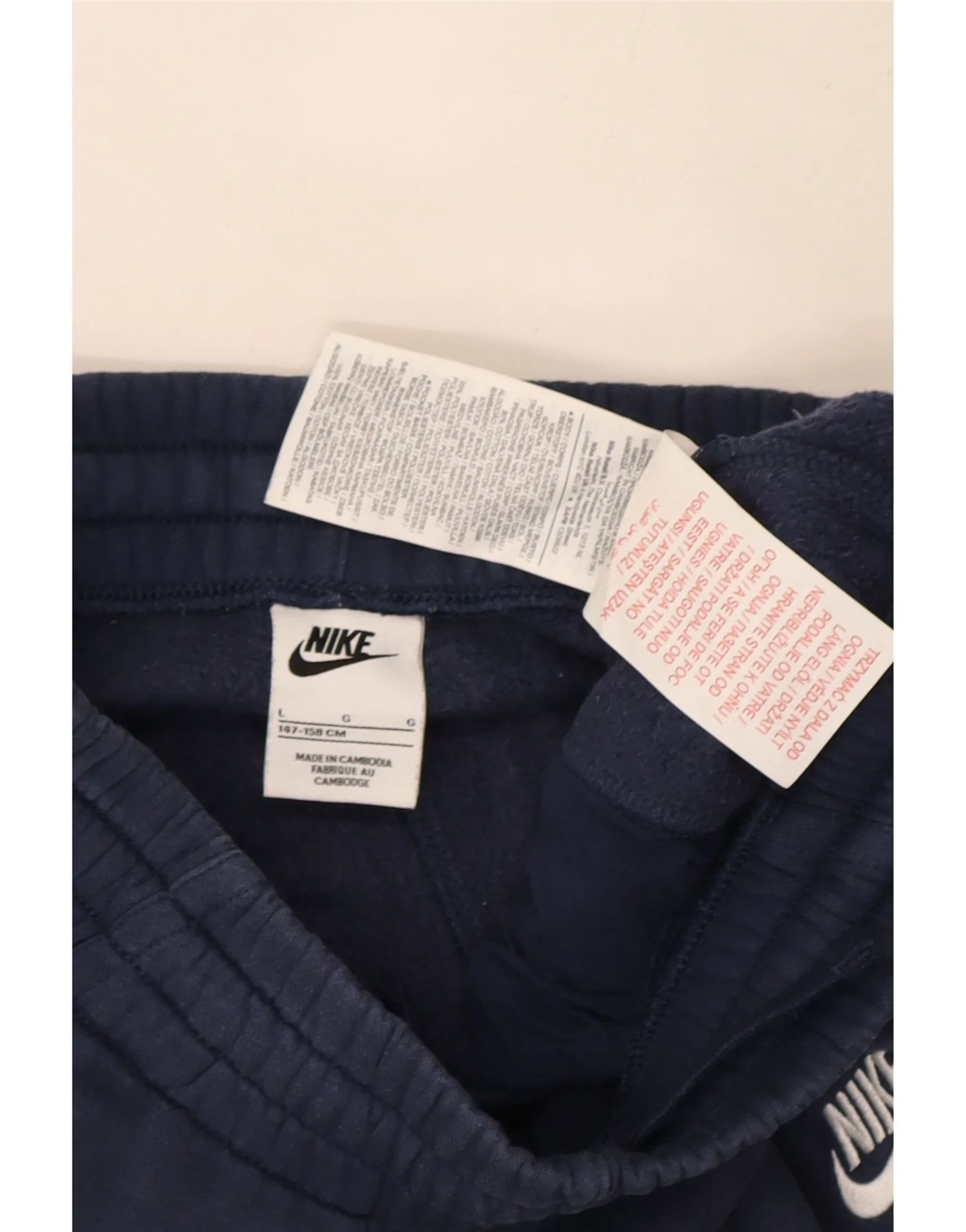 Nike Boys Tracksuit Trousers Joggers 12-13 Years Large Navy Blue Cotton - Image 3