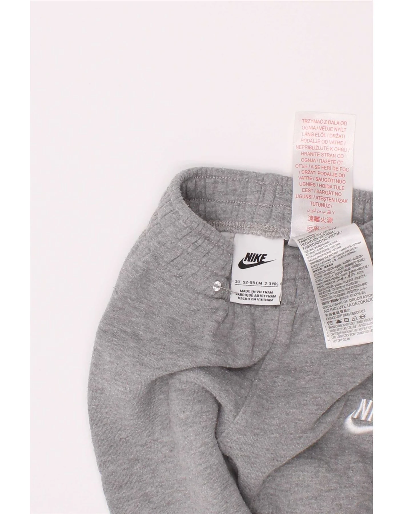 Nike Boys Tracksuit Trousers Joggers 2-3 Years Grey Flecked Cotton - Image 4