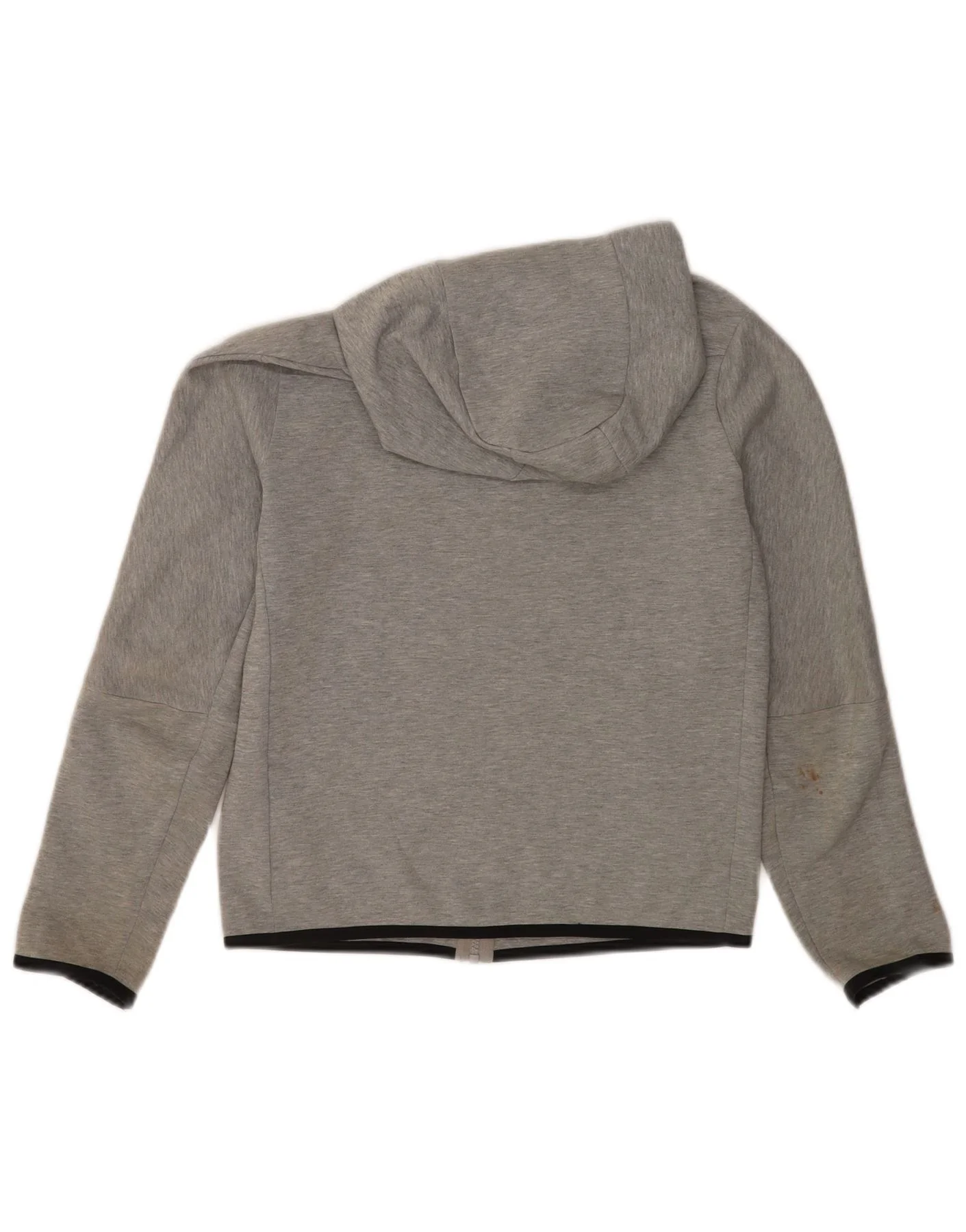 Nike Boys Zip Hoodie Sweater 12-13 Years Large Grey Flecked Cotton - Image 2