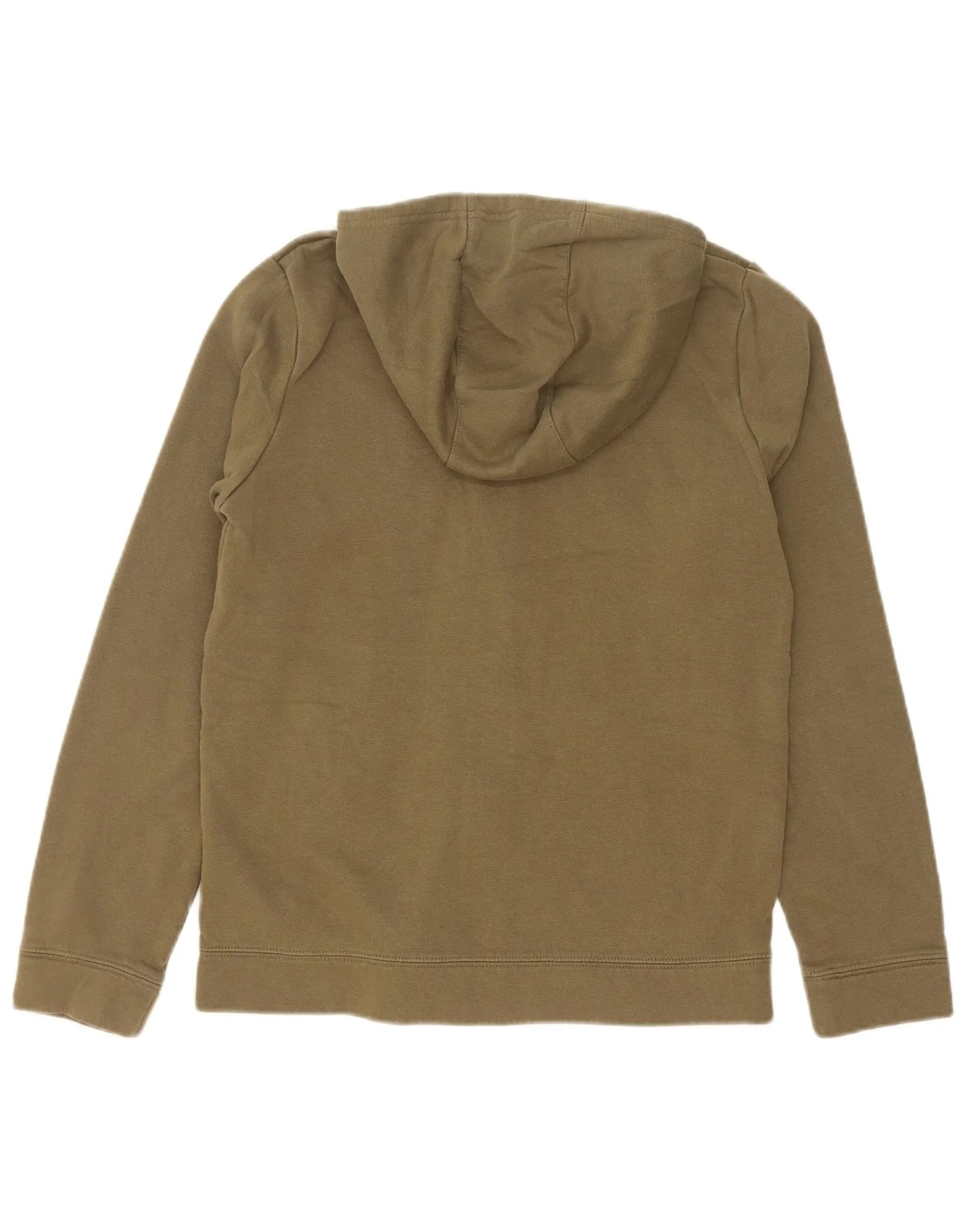 Nike Boys Zip Hoodie Sweater 13-14 Years XL Khaki Cotton - Image 2