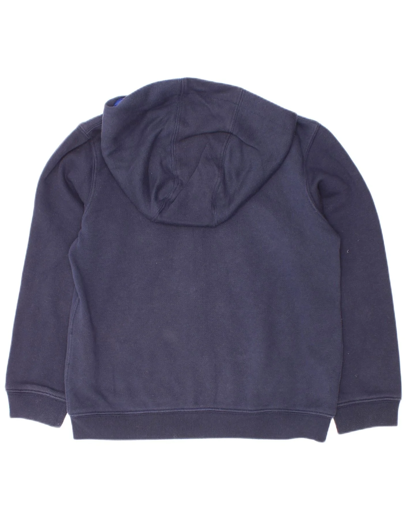 Nike Boys Zip Hoodie Sweater 6-7 Years Large Navy Blue Cotton - Image 2