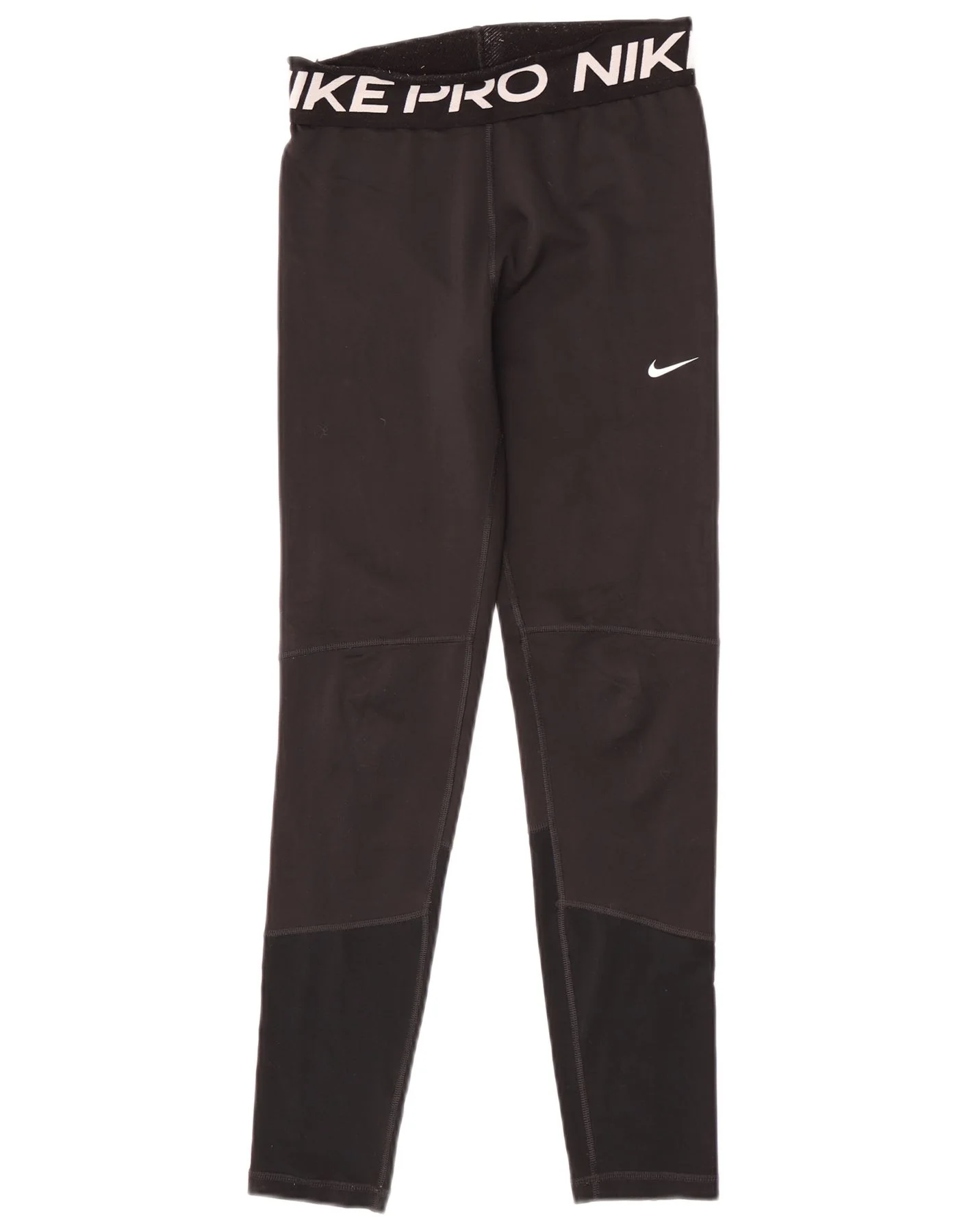 Nike Girls Dri Fit Graphic Leggings 13-14 Years XL Black Polyester