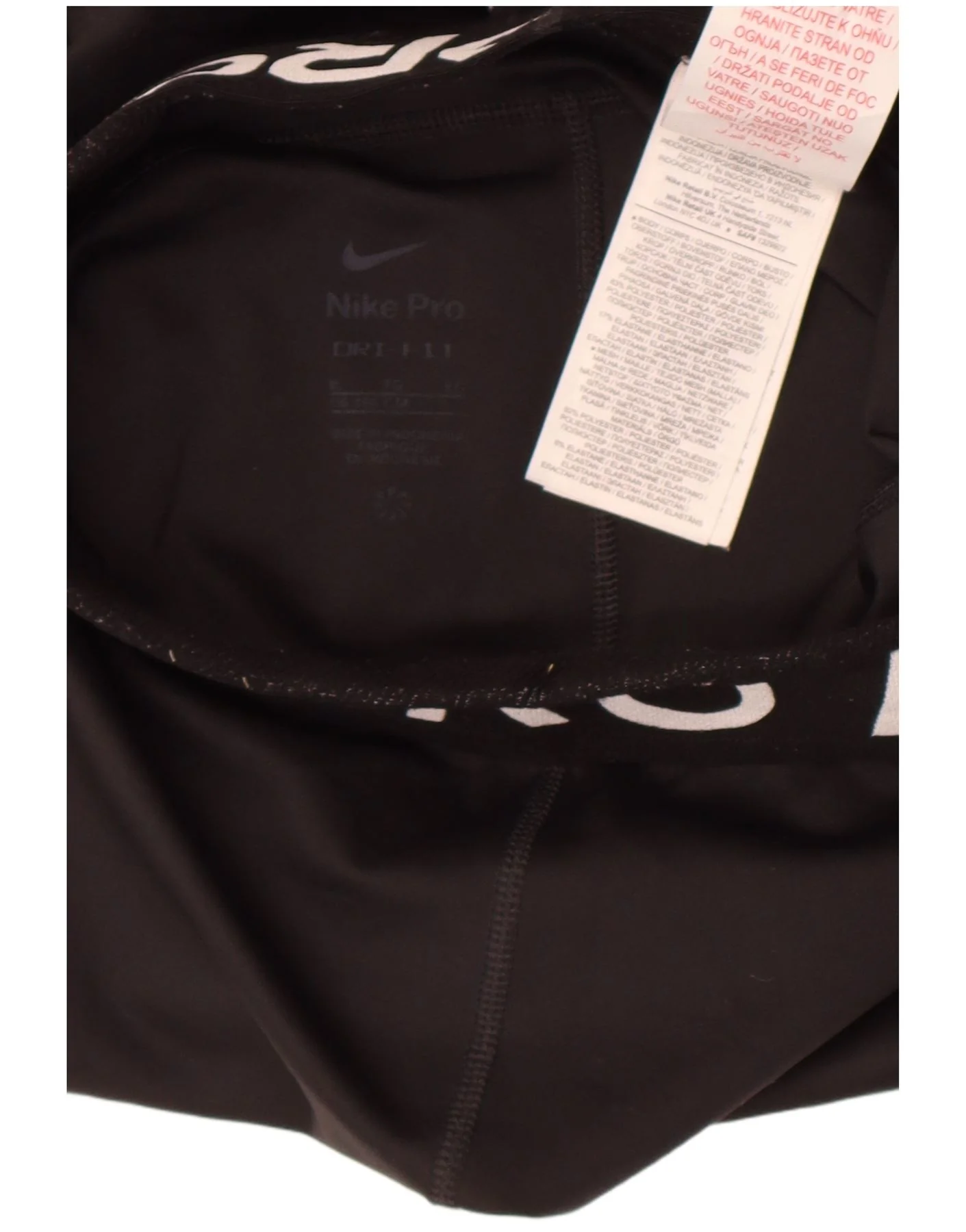Nike Girls Dri Fit Graphic Leggings 13-14 Years XL Black Polyester - Image 3