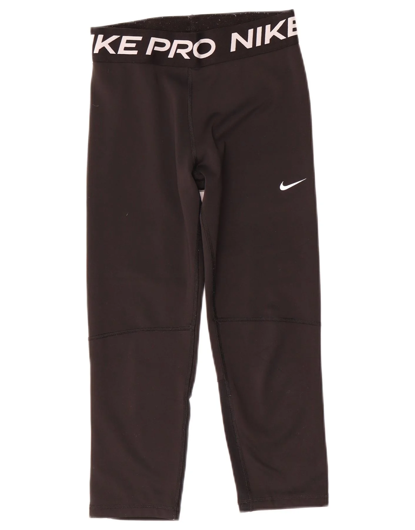 Nike Girls Dri Fit Graphic Leggings 13-14 Years XL Black Polyester