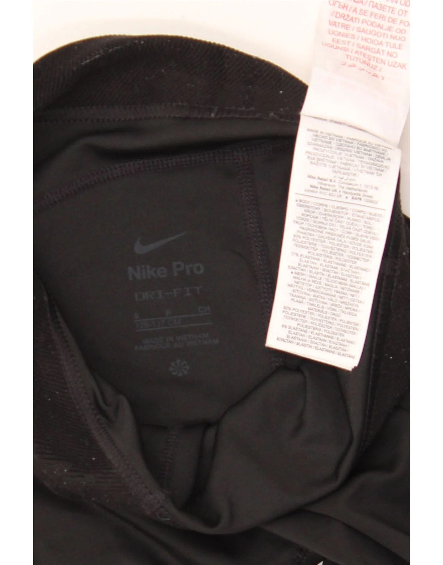 Nike Girls Dri Fit Graphic Leggings 9-10 Years Small Black Polyester - Image 3