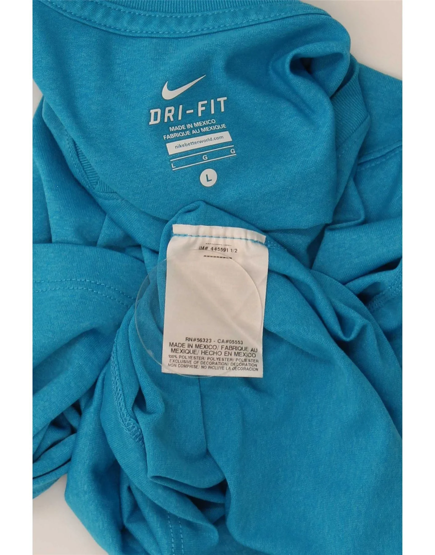 Nike Girls Dri Fit Top Long Sleeve 11-12 Years Large Blue Polyester - Image 3