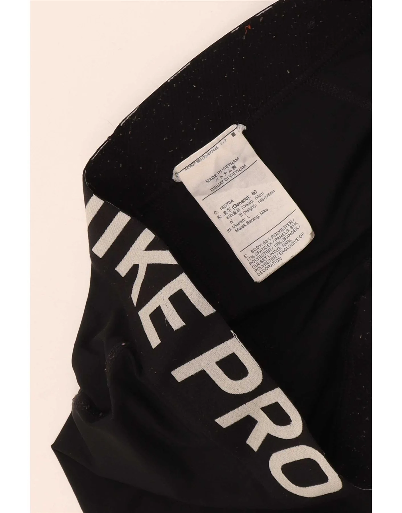 Nike Girls Graphic Leggings 12-13 Years Large Black Polyester - Image 3