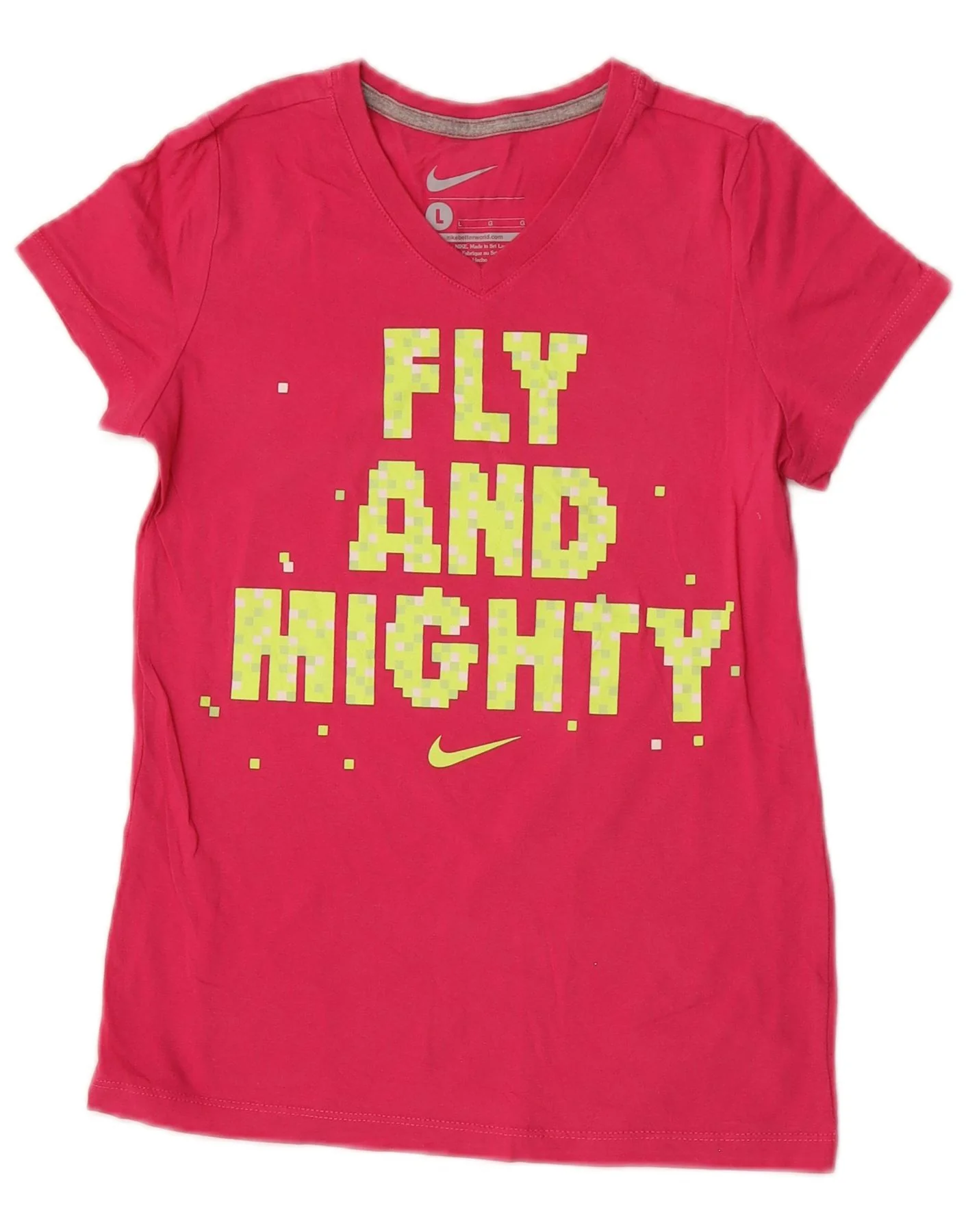 Nike Girls Graphic T-Shirt Top 12-13 Years Large Pink
